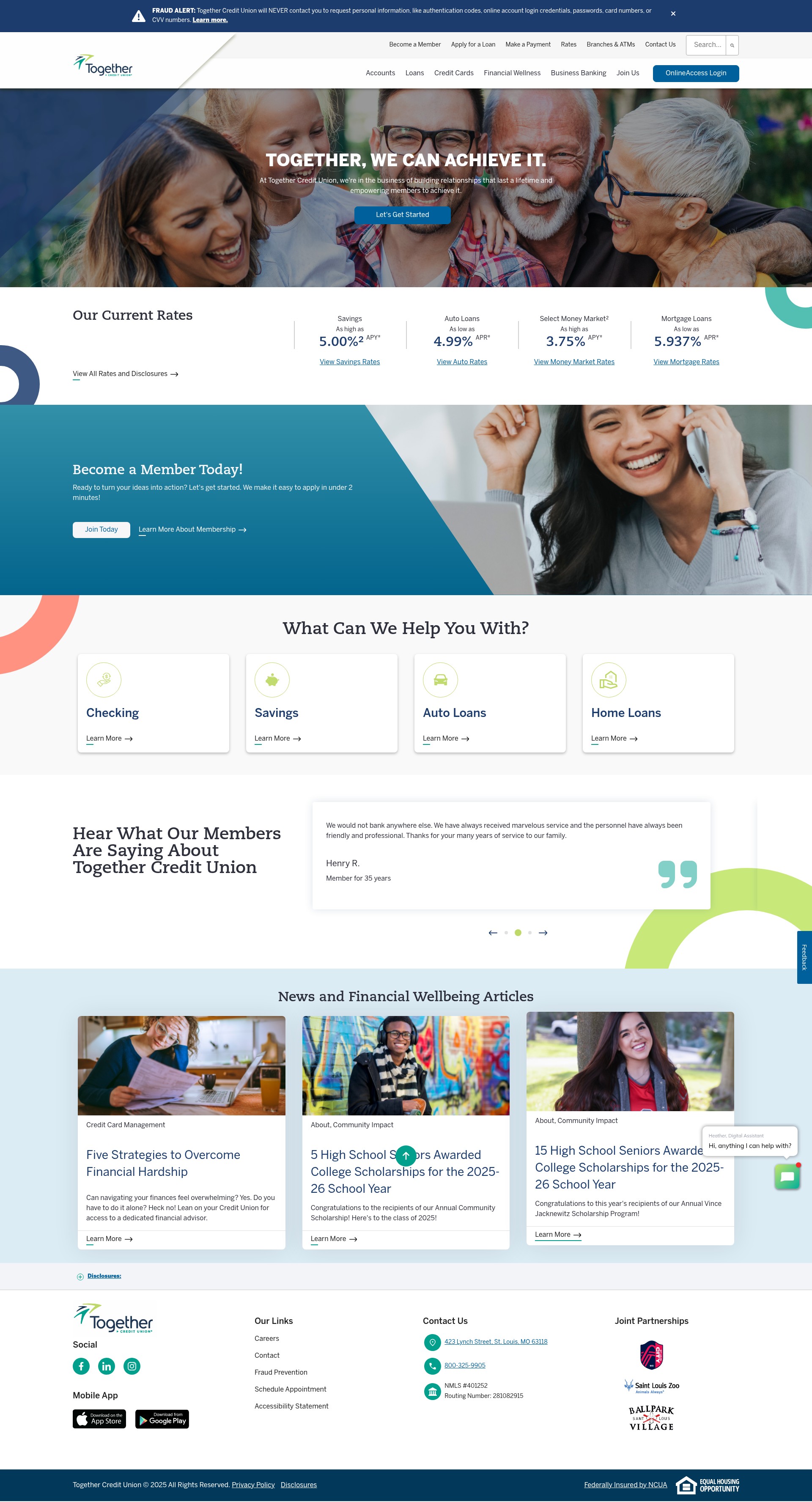Screenshot of www.togethercu.org