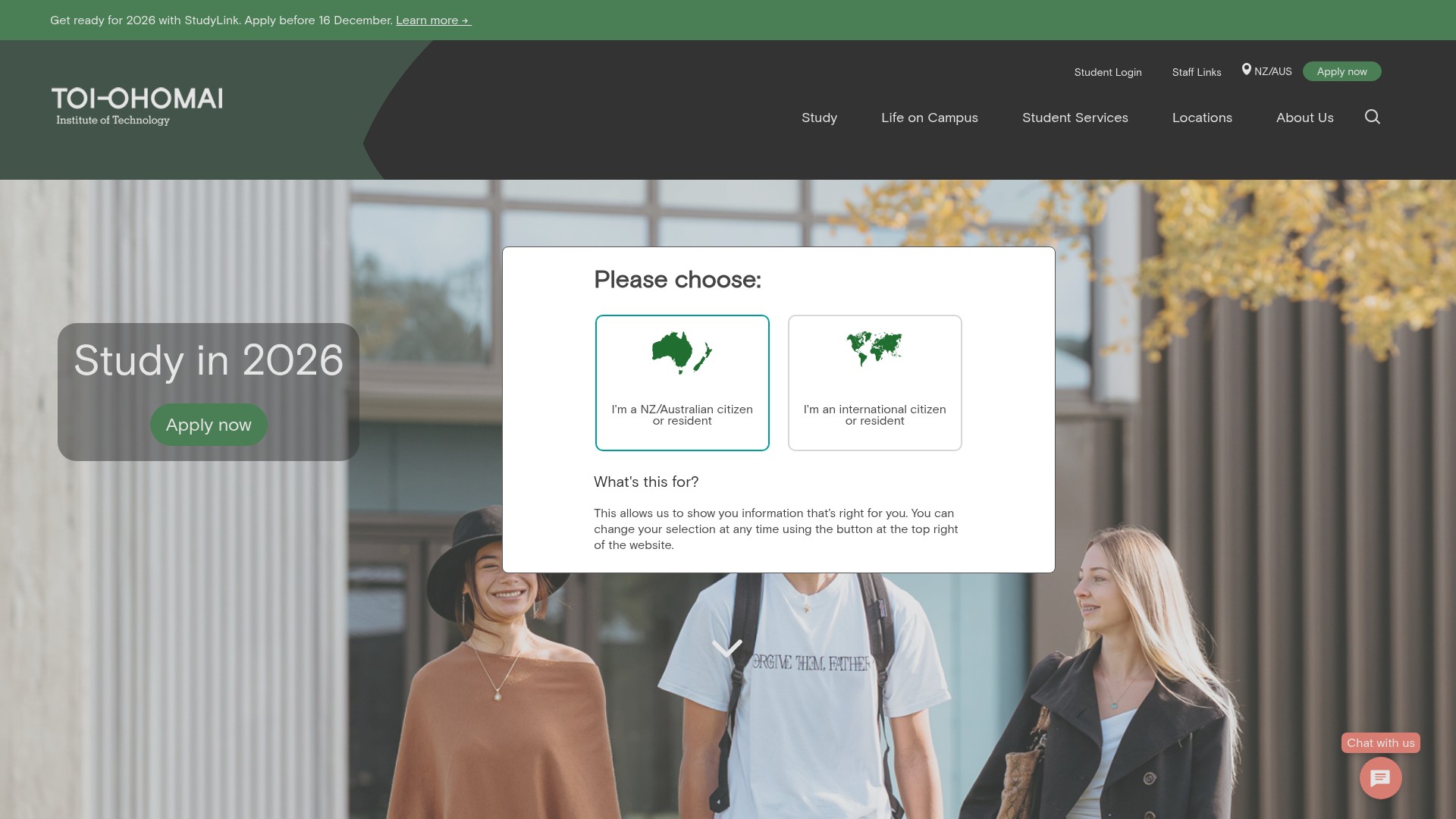Screenshot of www.toiohomai.ac.nz
