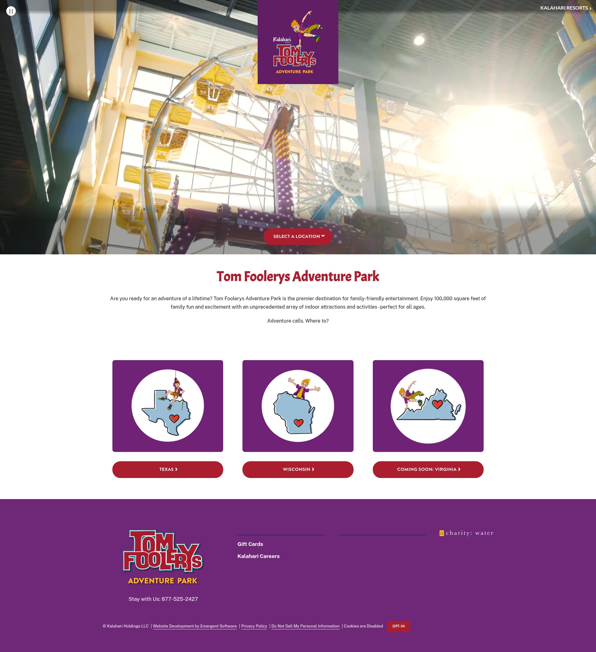 Screenshot of www.tomfoolerysadventurepark.com