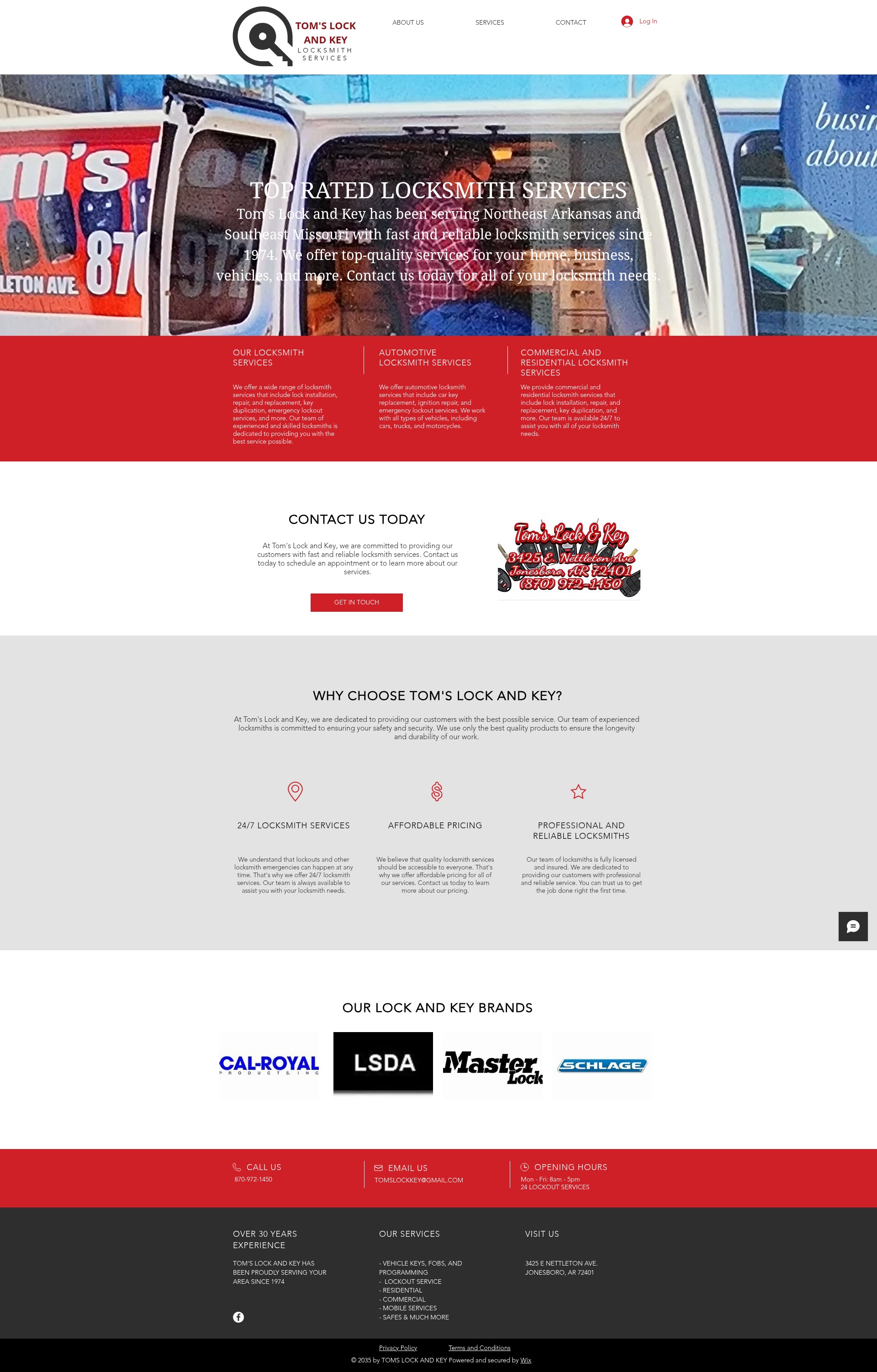 Screenshot of www.tomslockandkey.net