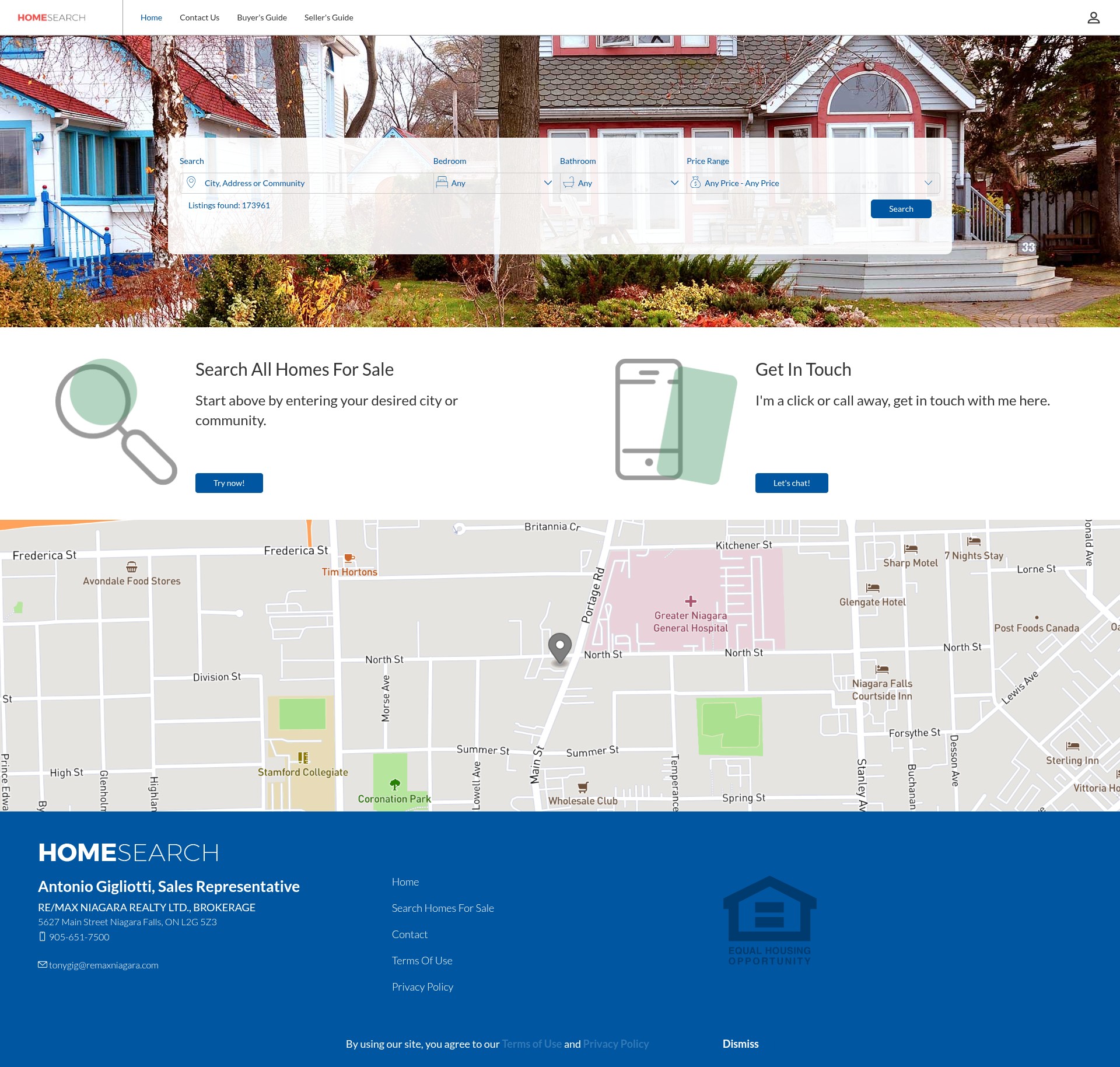 Screenshot of www.tonysellsniagara.com
