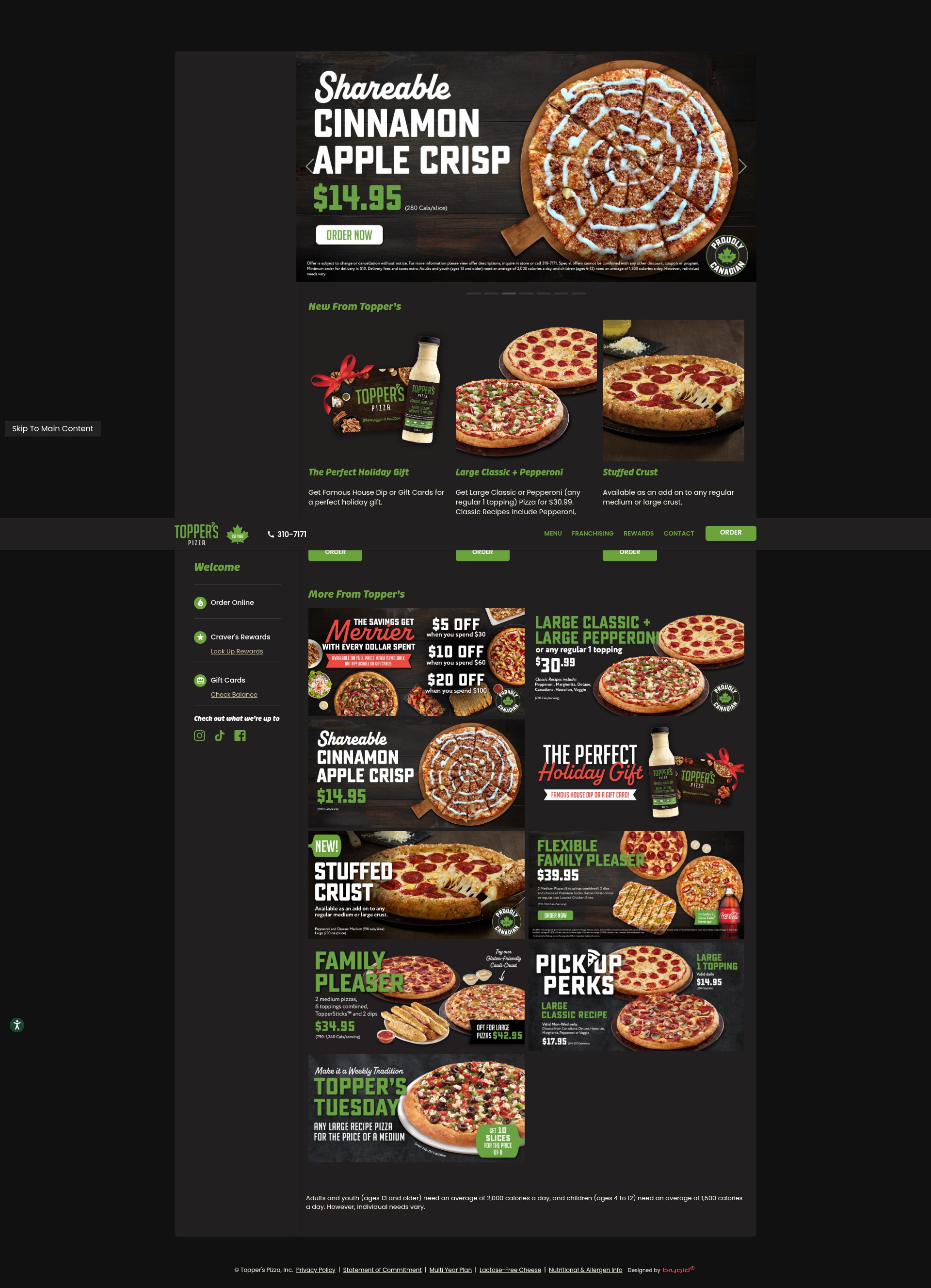 Screenshot of www.toppers.ca