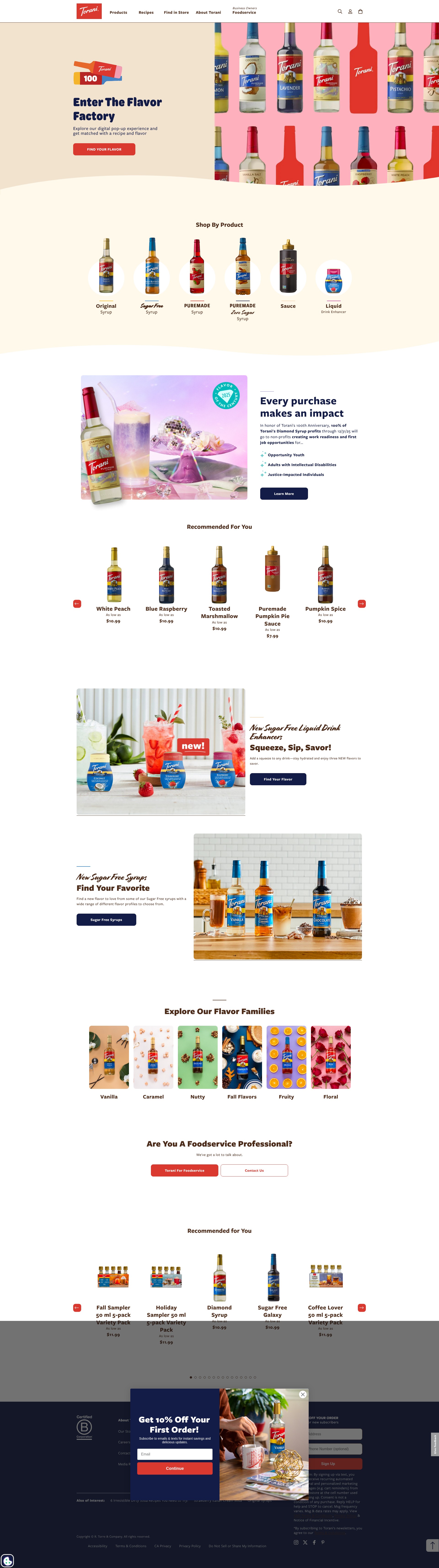 Screenshot of www.torani.com