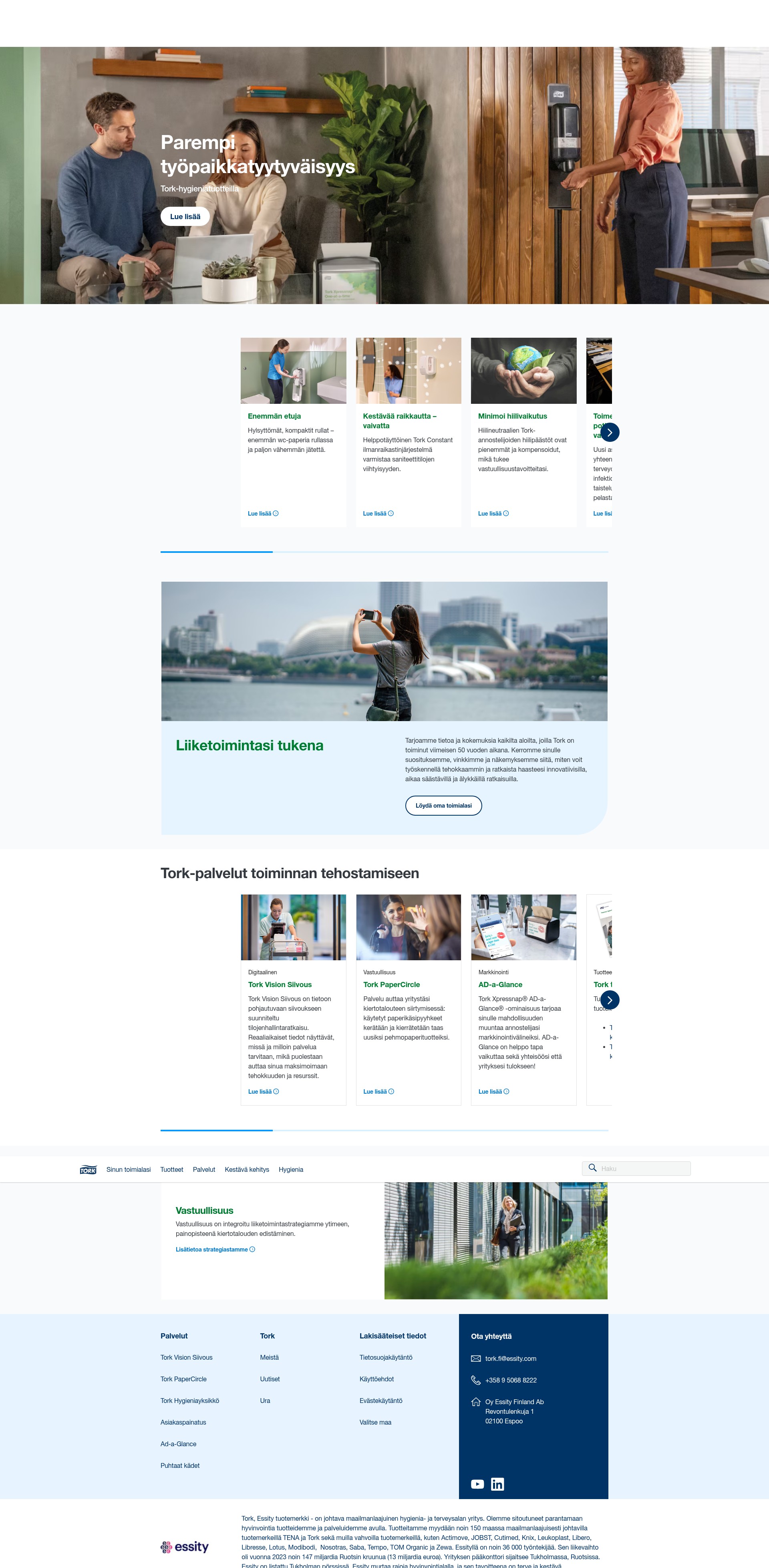 Screenshot of www.tork.fi