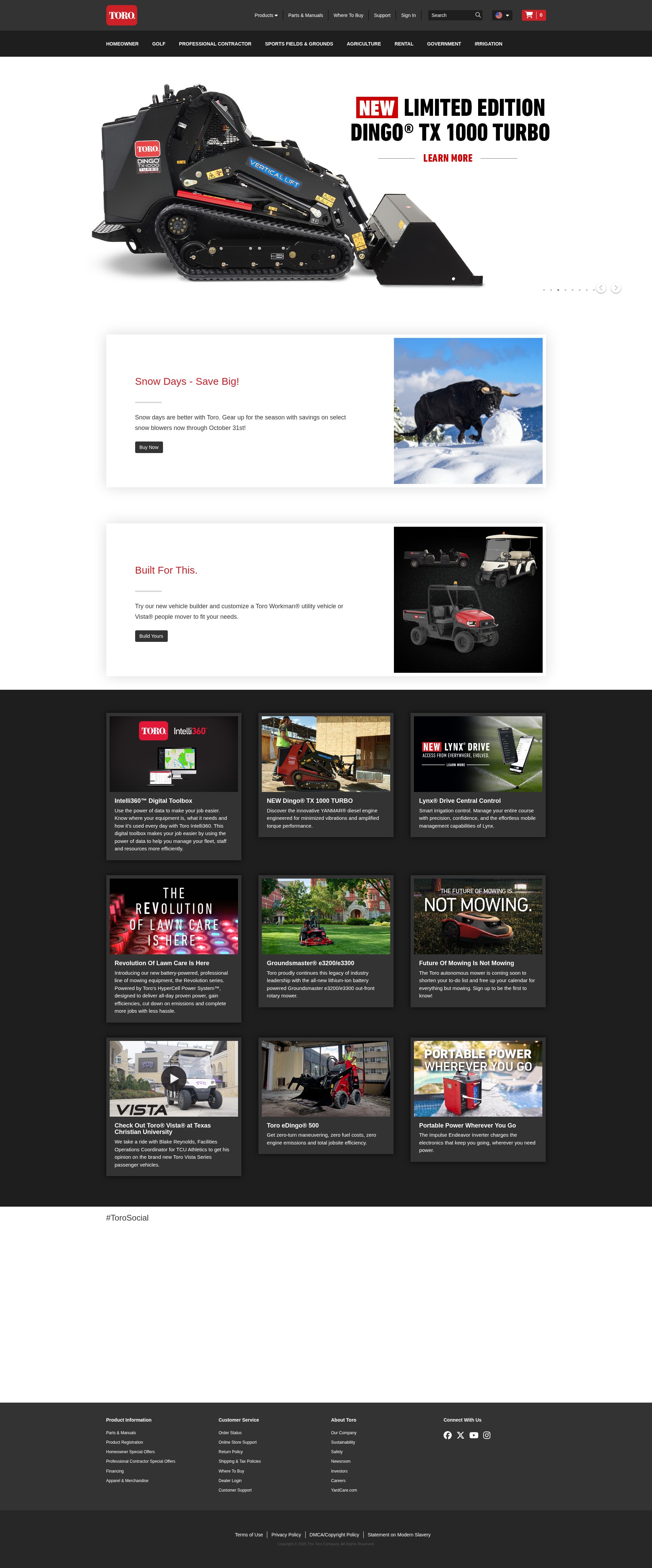 Screenshot of www.toro.com