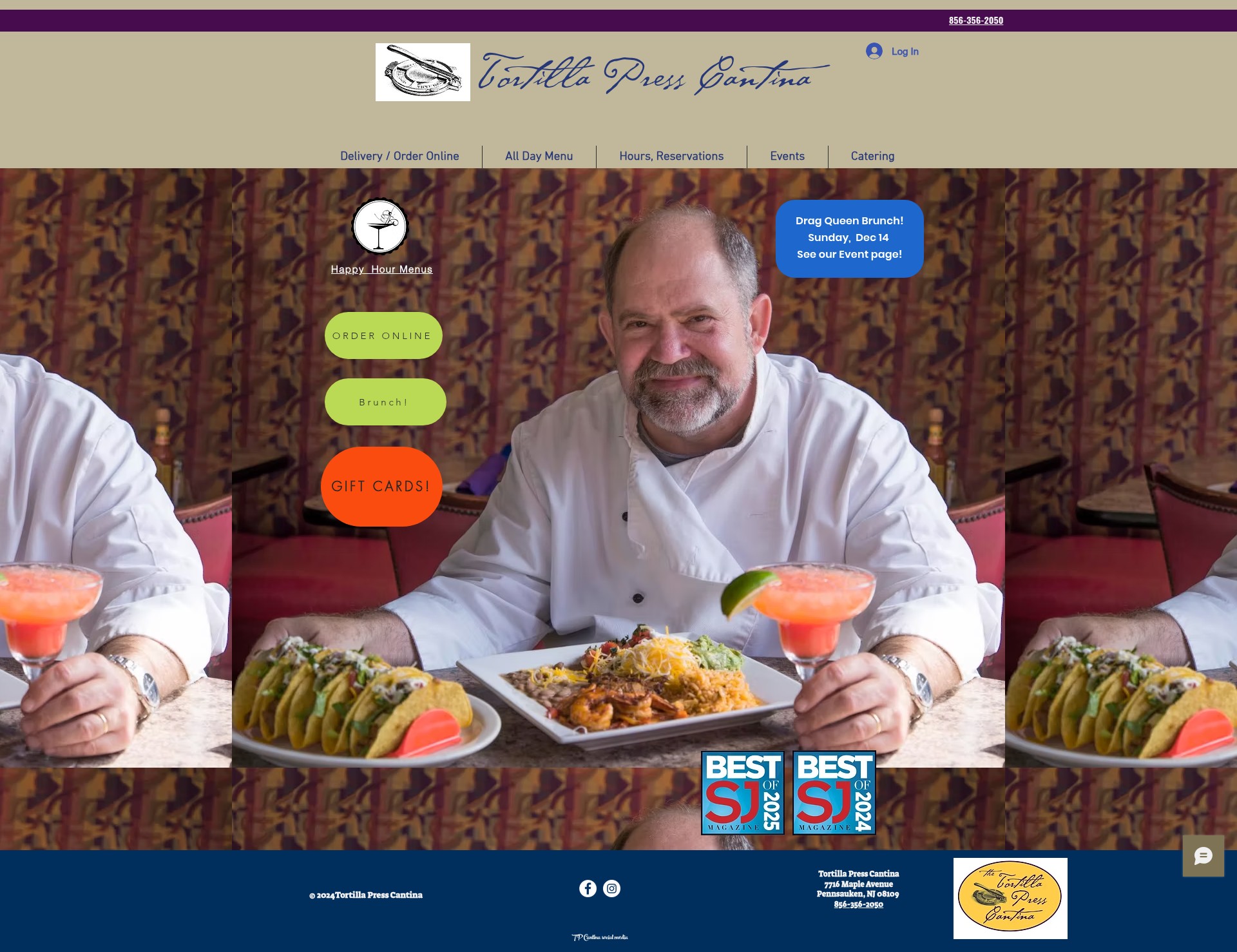 Screenshot of www.tortillapresscantina.com