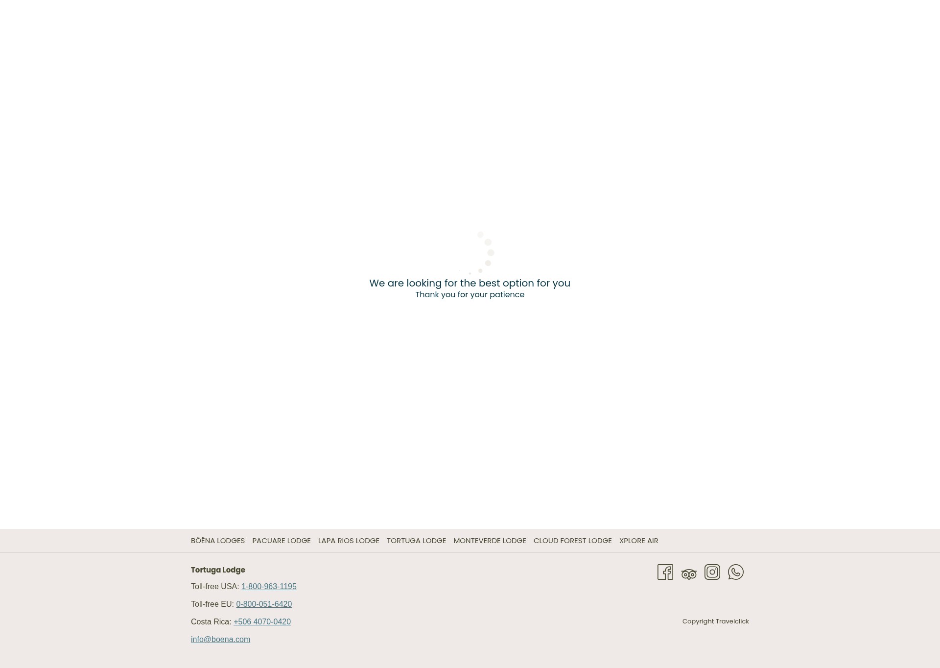 Screenshot of www.tortugalodge.com