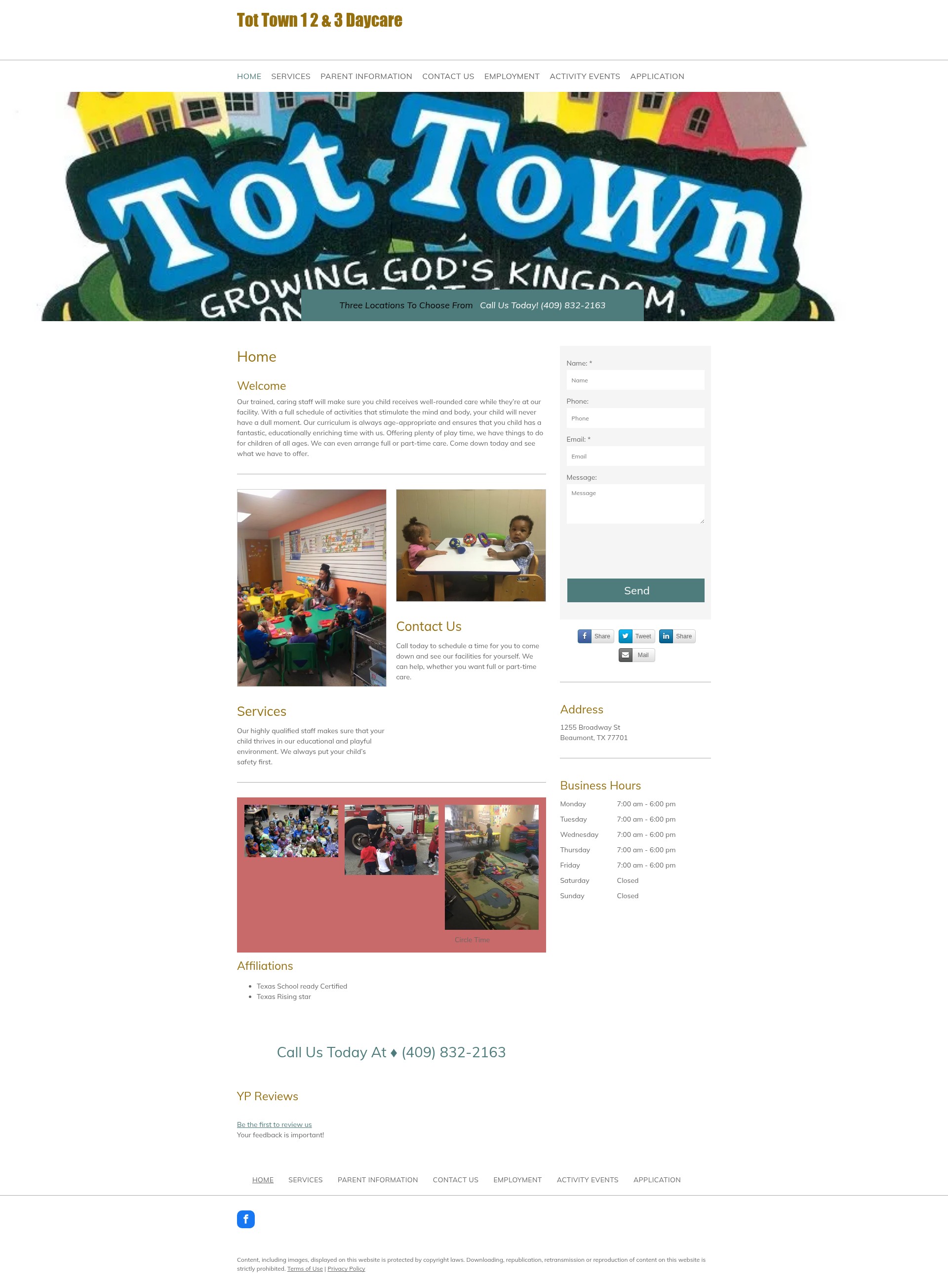 Screenshot of www.tottowndaycare.com