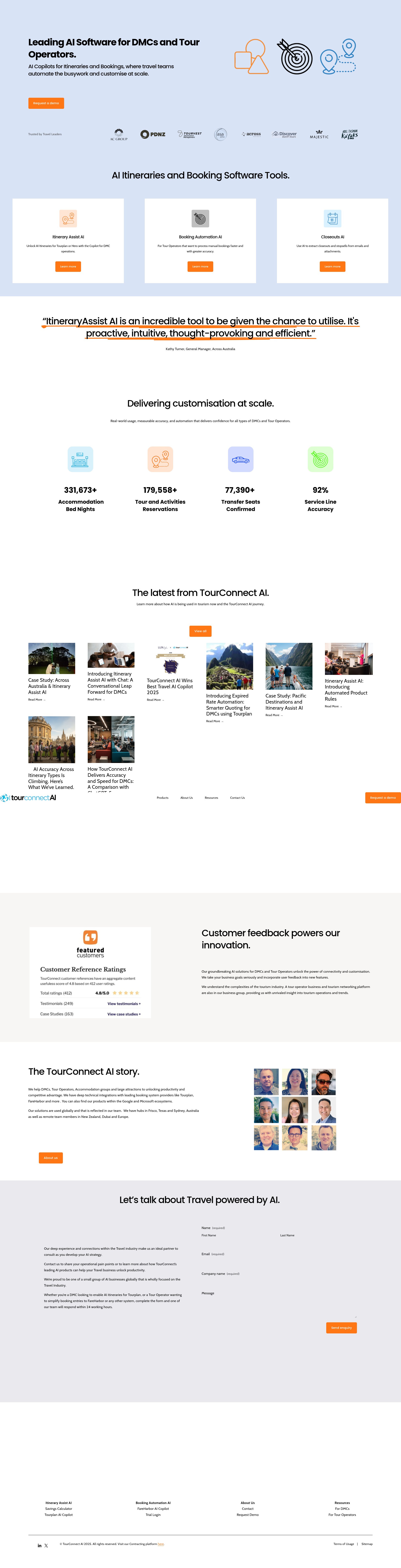Screenshot of www.tourconnect.ai