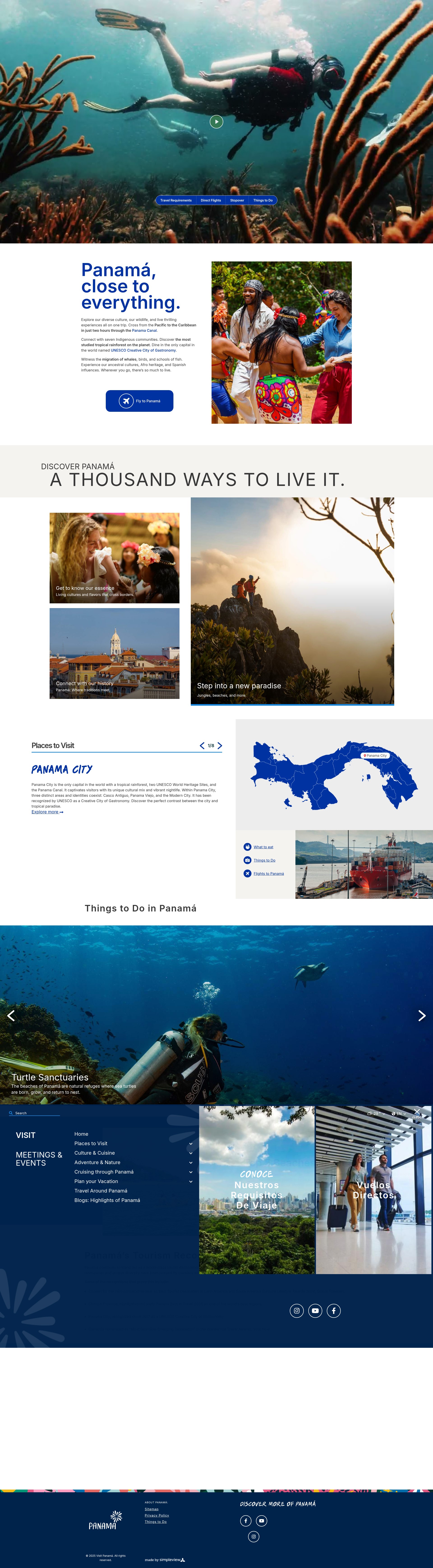 Screenshot of www.tourismpanama.com