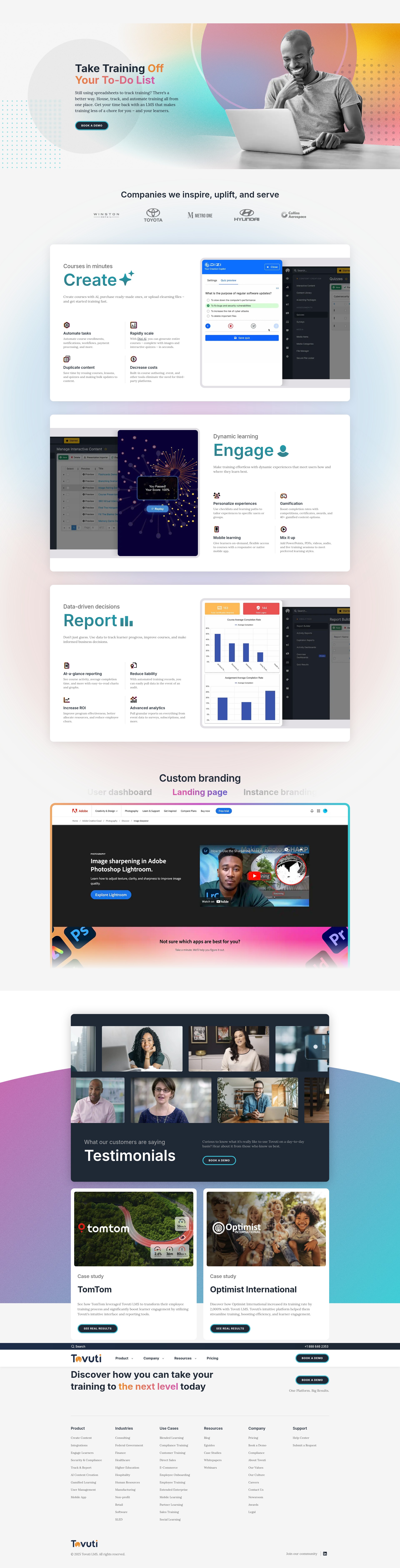 Screenshot of www.tovutilms.com