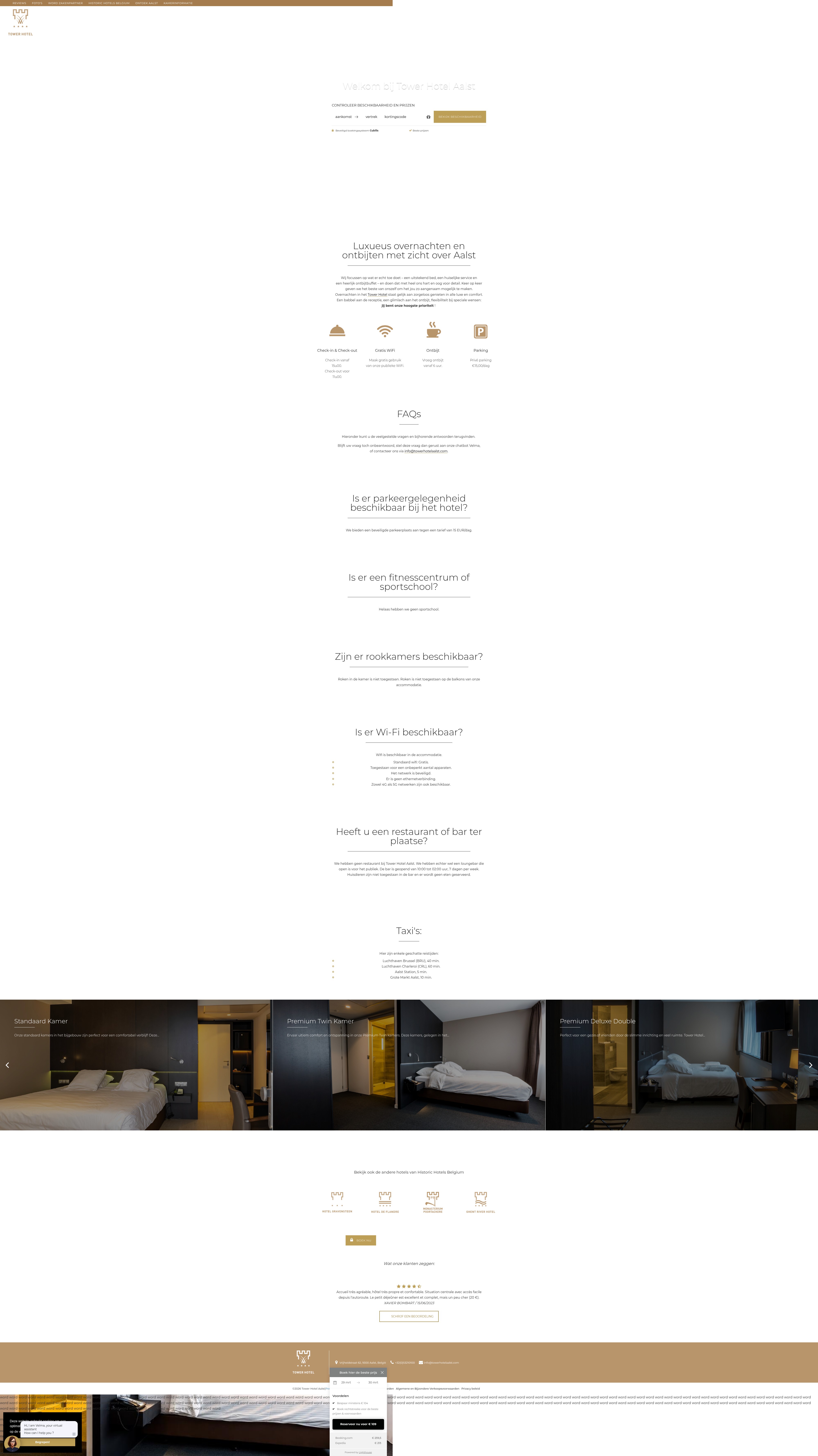 Screenshot of www.towerhotelaalst.com