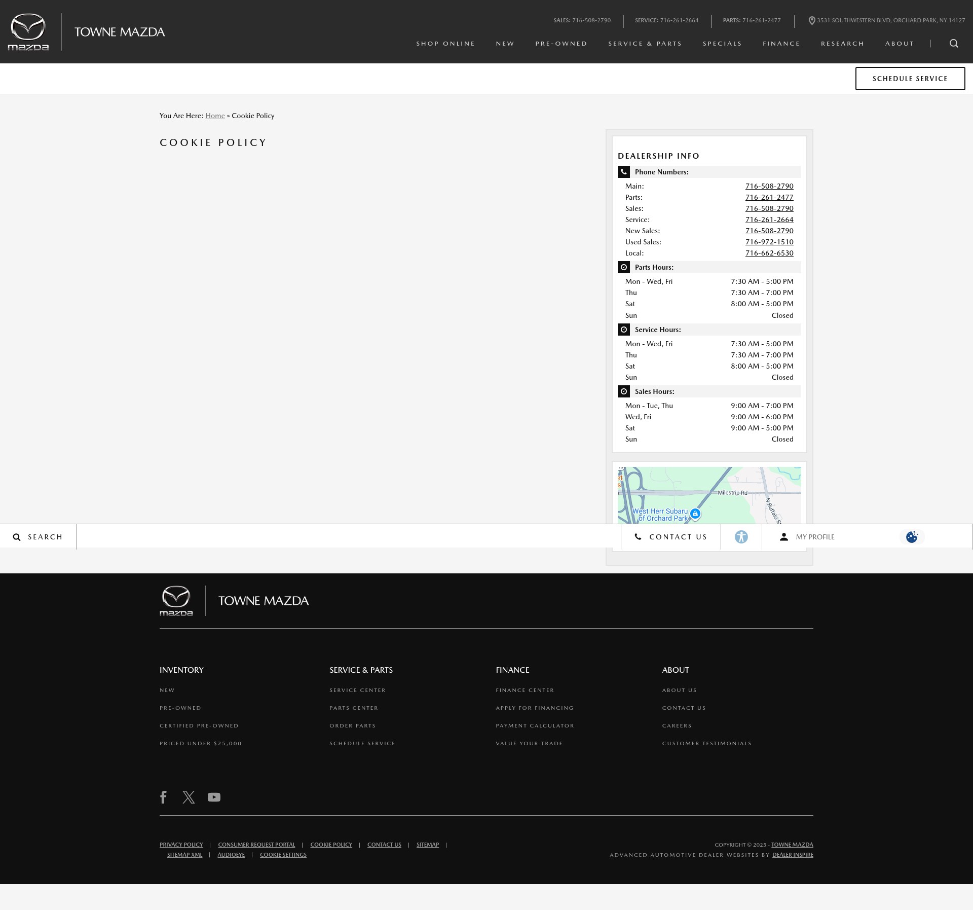 Screenshot of www.townemazda.com