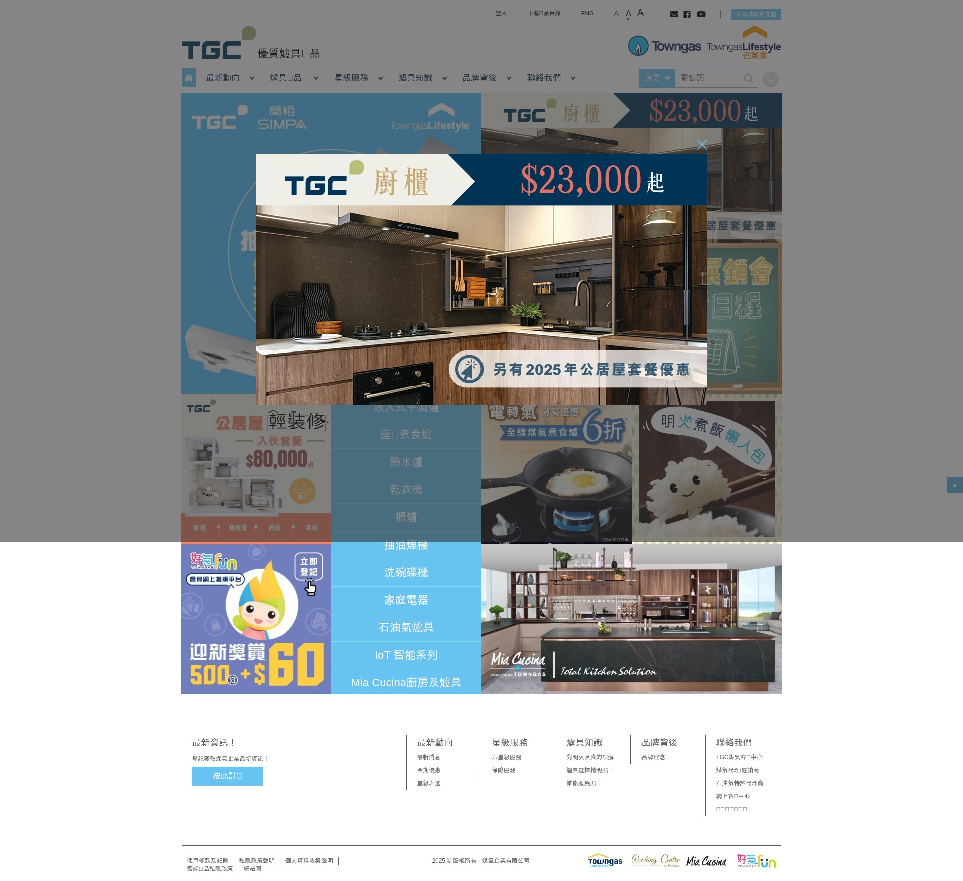 Screenshot of www.towngasappliance.com