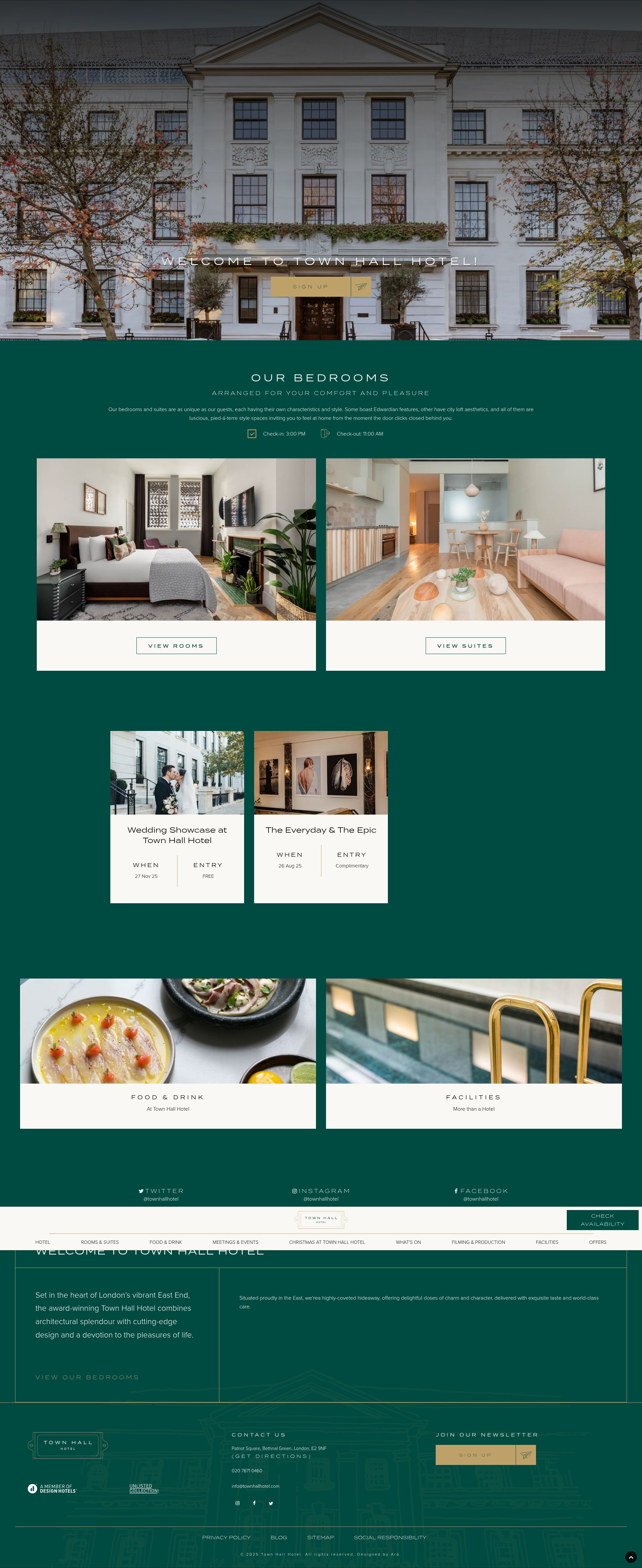 Screenshot of www.townhallhotel.com