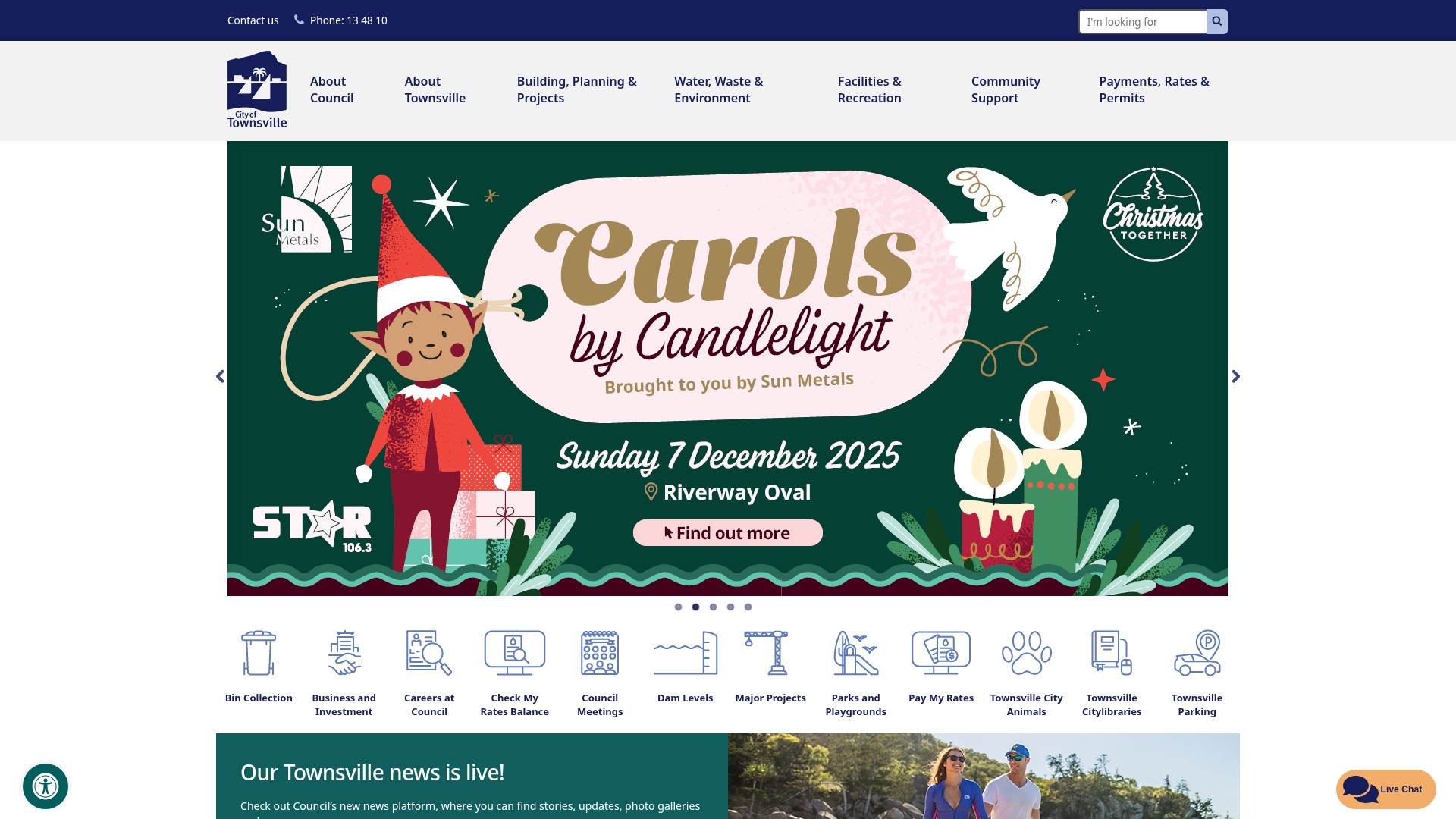 Screenshot of www.townsville.qld.gov.au