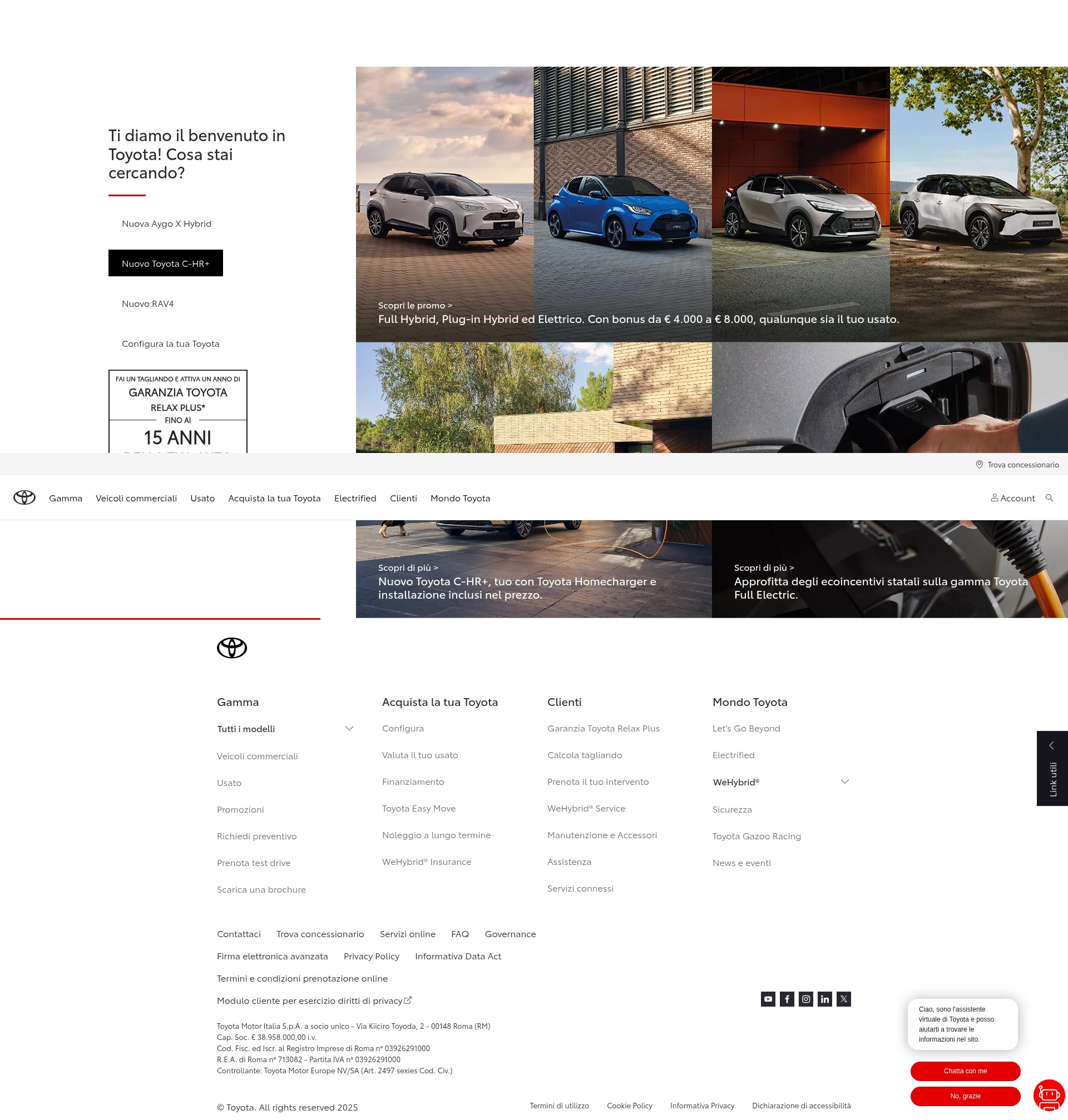 Screenshot of www.toyota.it