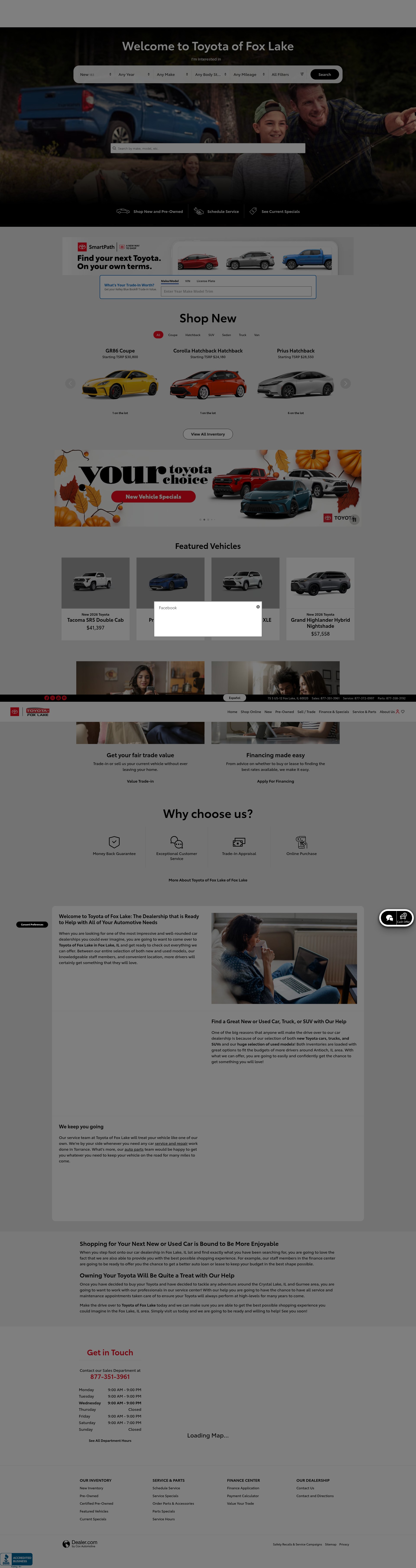 Screenshot of www.toyotaoffoxlake.com