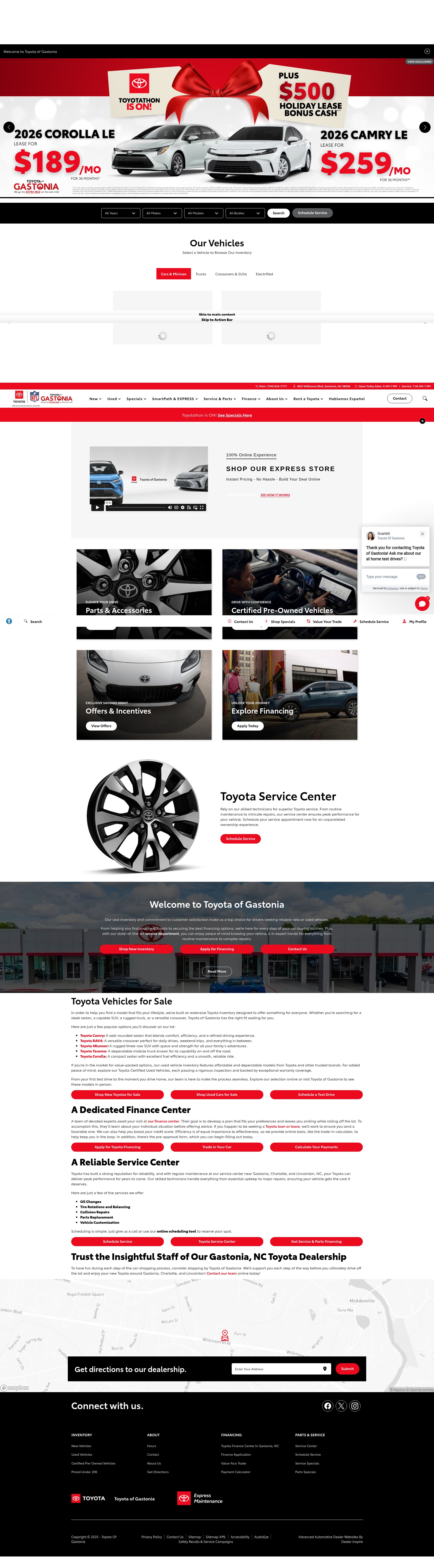 Screenshot of www.toyotaofgastonia.com