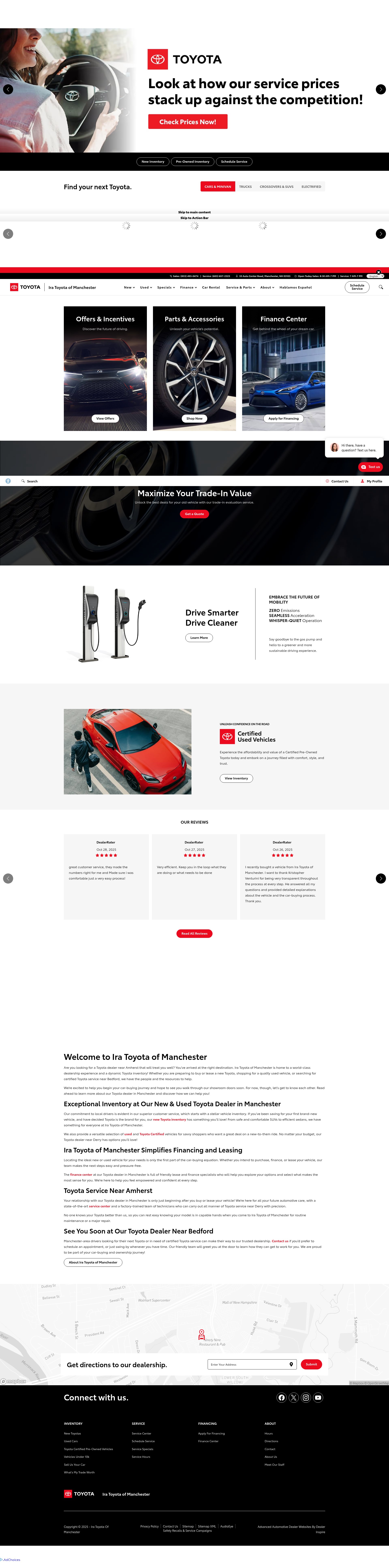 Screenshot of www.toyotaofmanchesternh.com