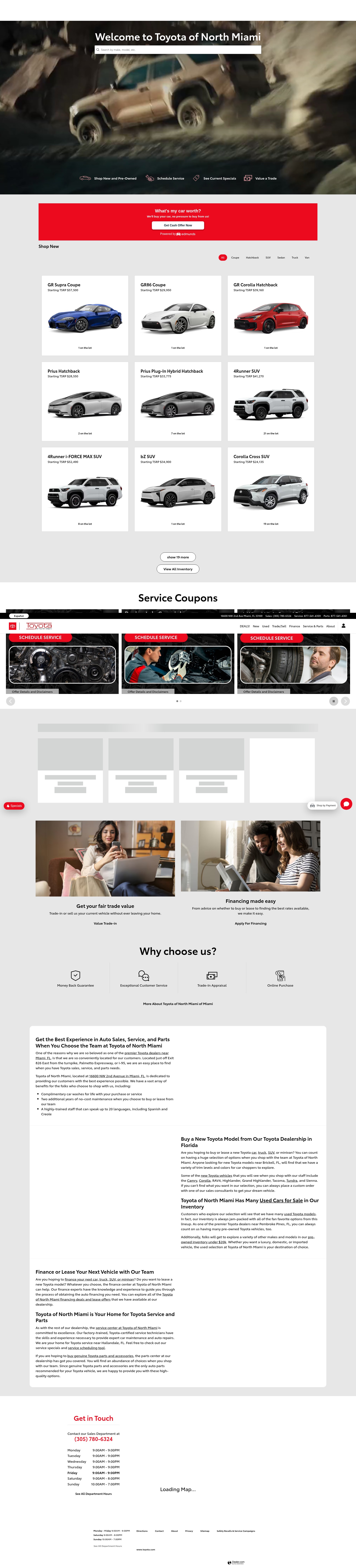 Screenshot of www.toyotaofnorthmiami.com