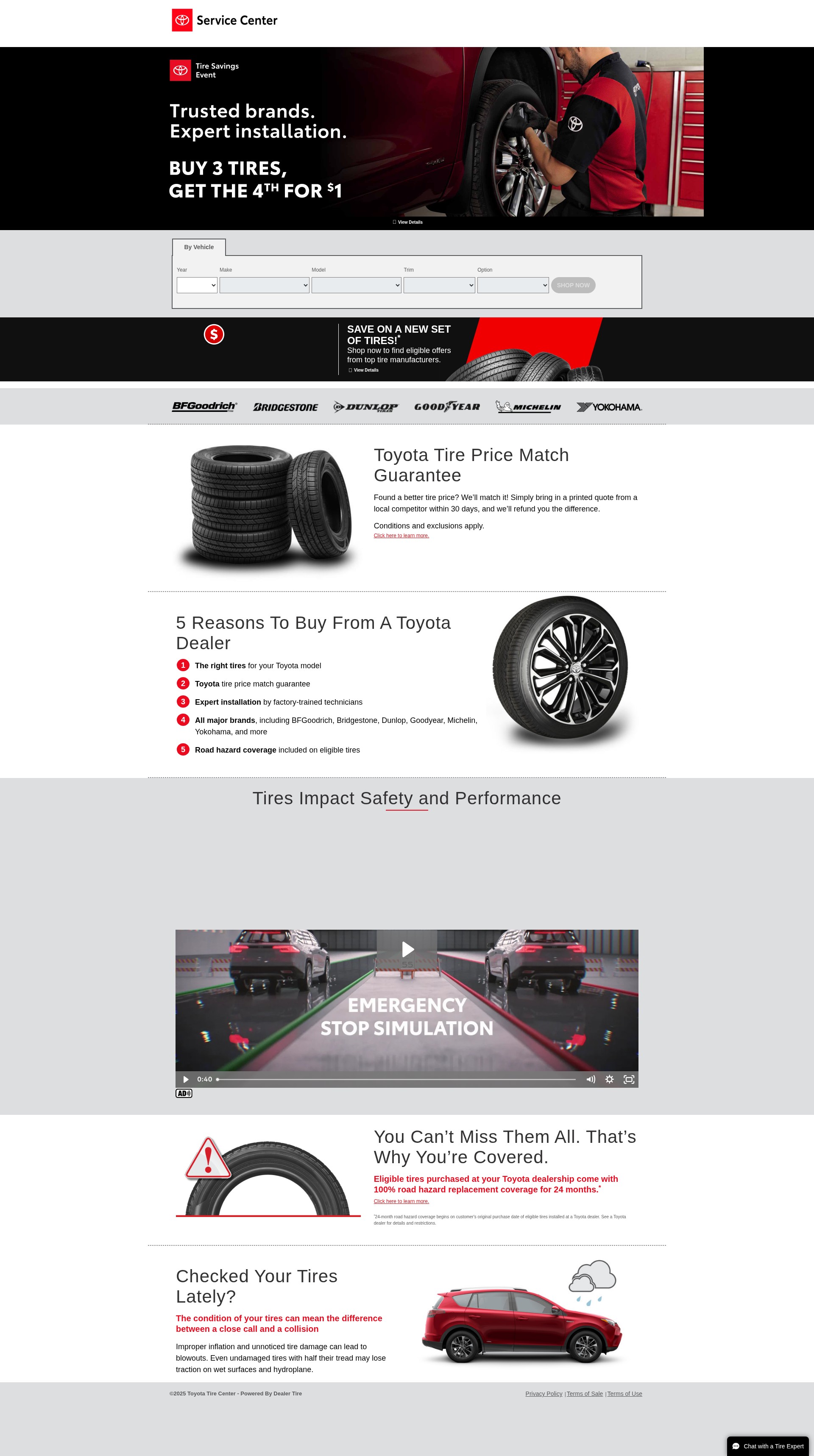 Screenshot of www.toyotatirecenter.com