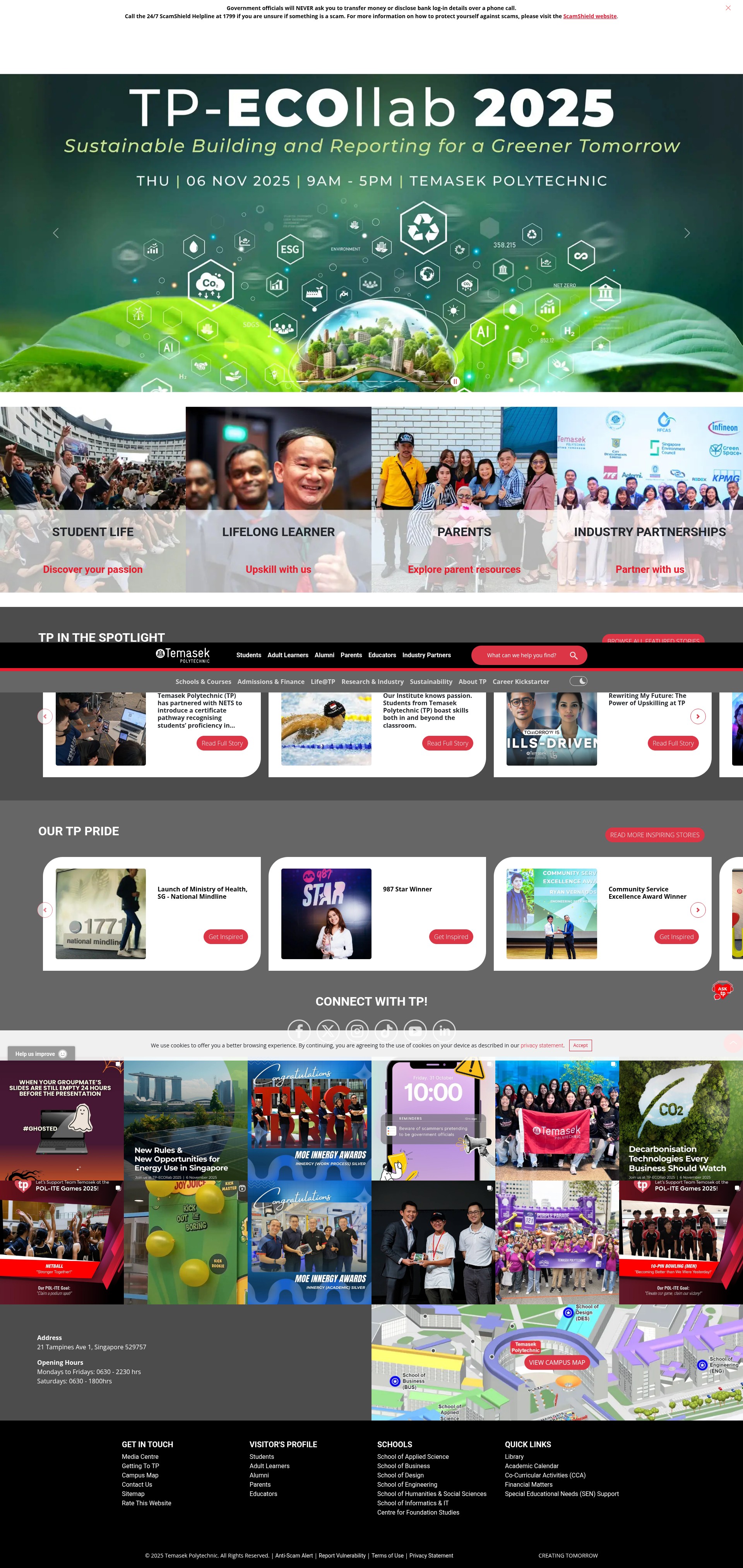 Screenshot of www.tp.edu.sg