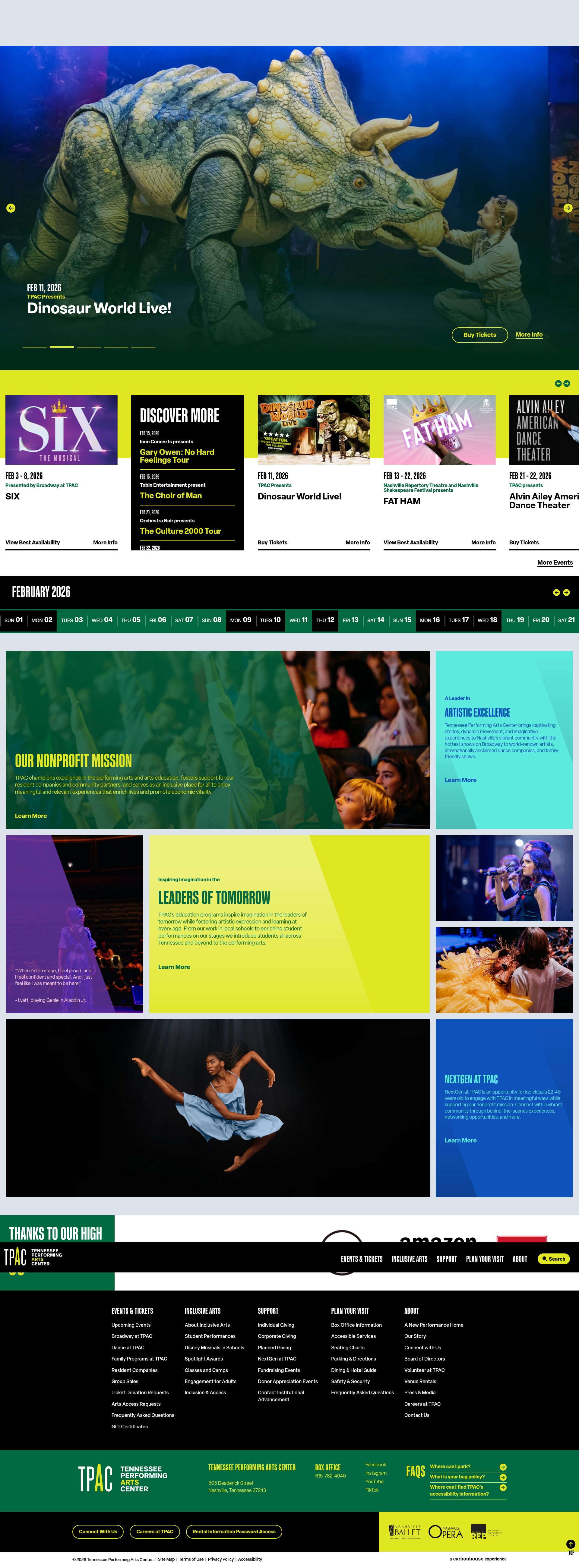 Screenshot of www.tpac.org