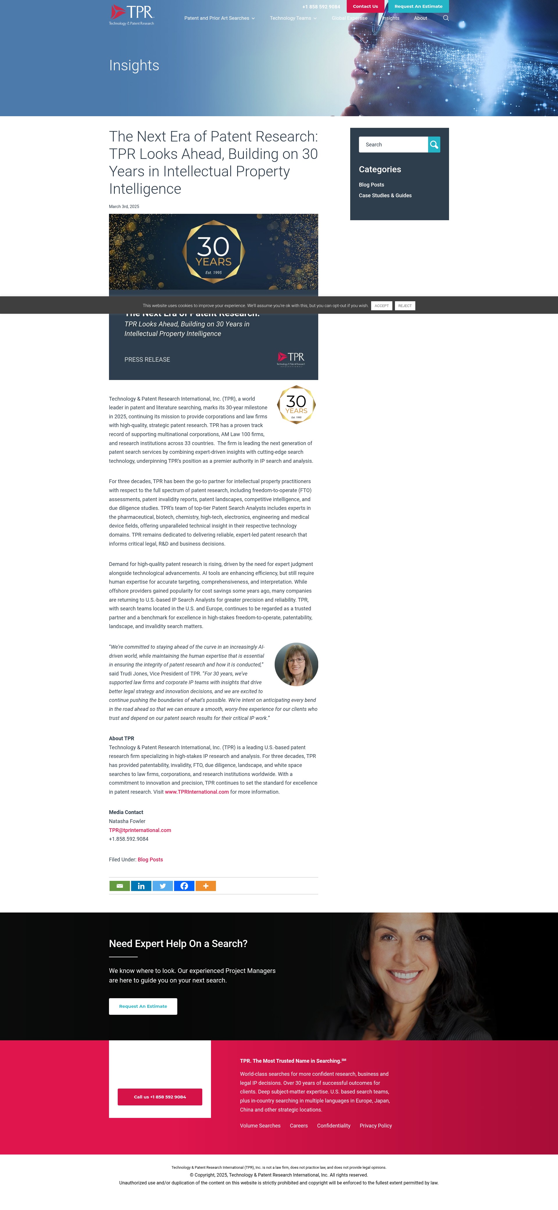 Screenshot of www.tprinternational.com