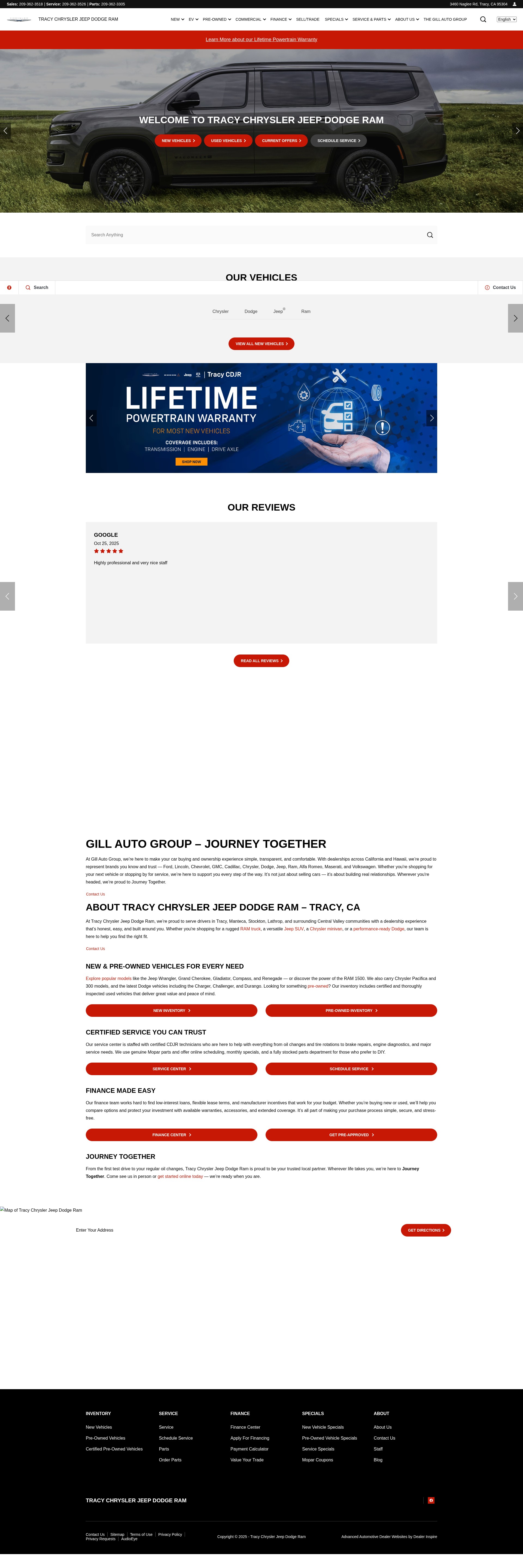 Screenshot of www.tracycdjr.com