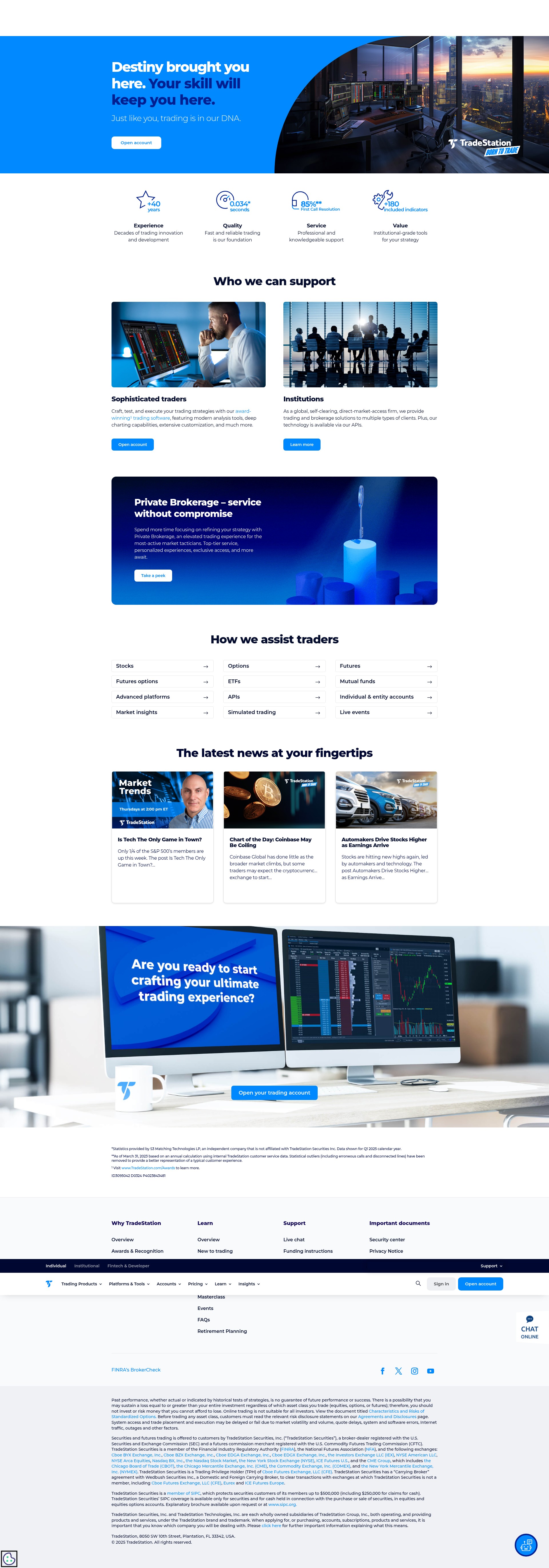 Screenshot of www.tradestation.com