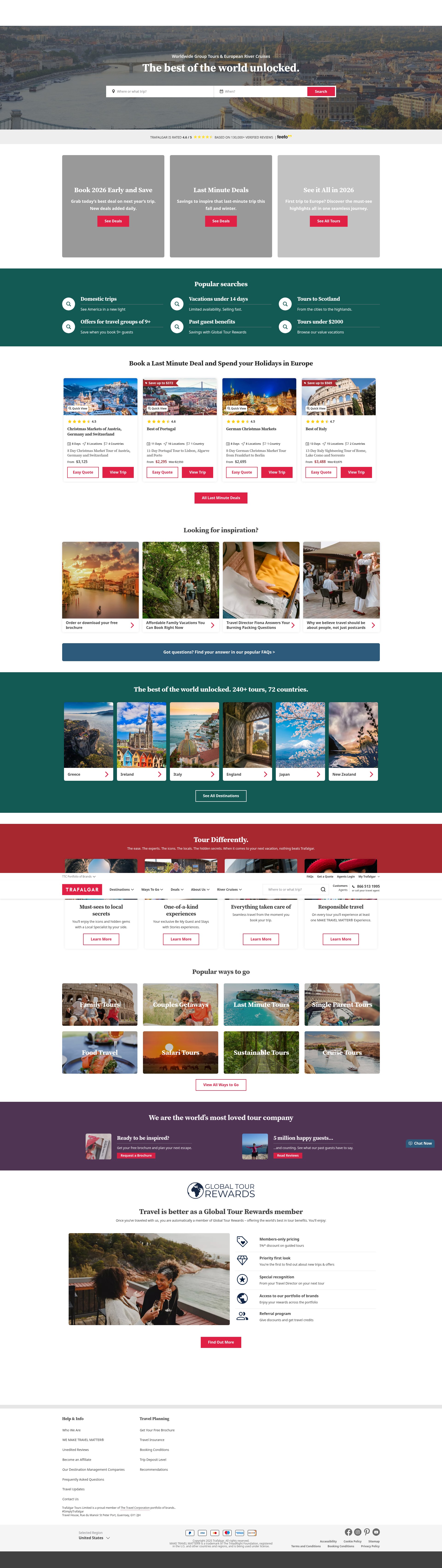 Screenshot of www.trafalgar.com