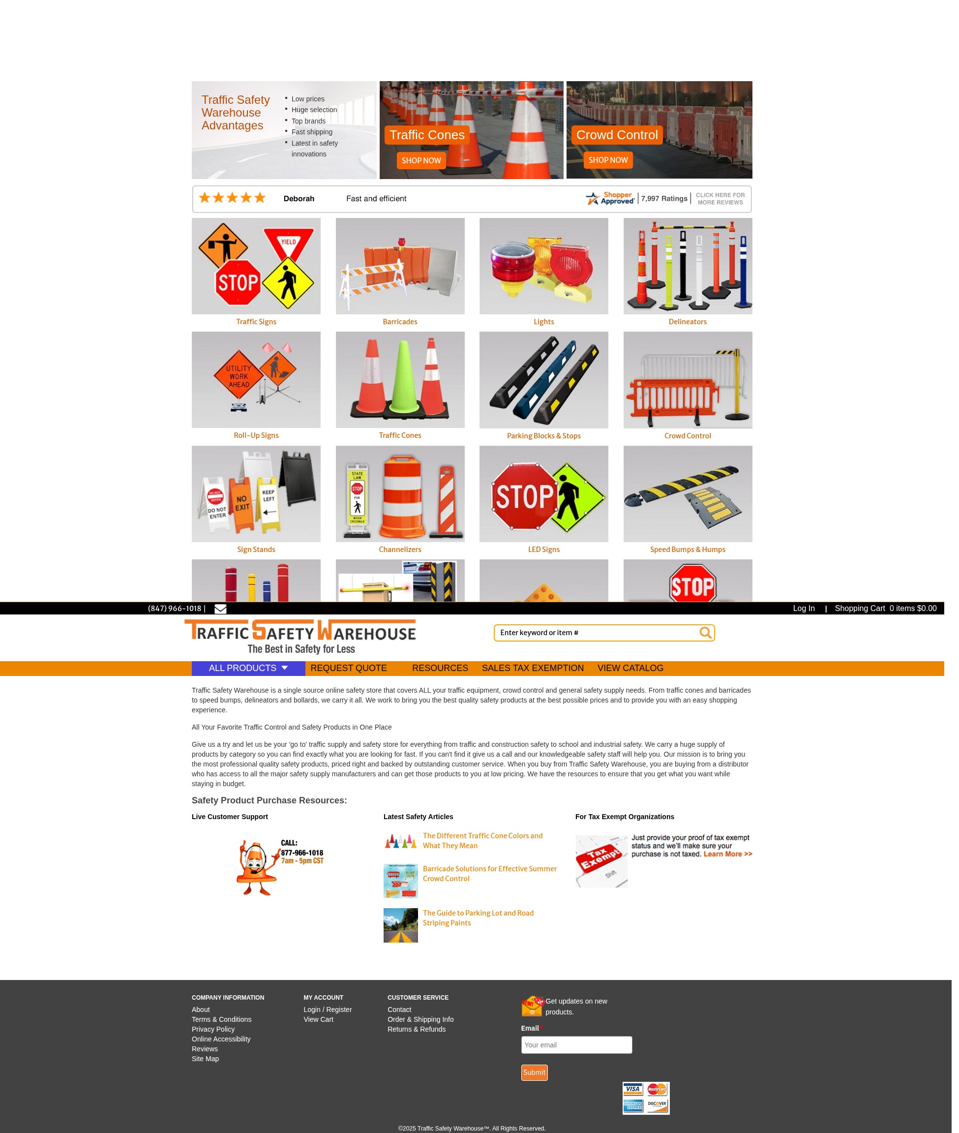 Screenshot of www.trafficsafetywarehouse.com