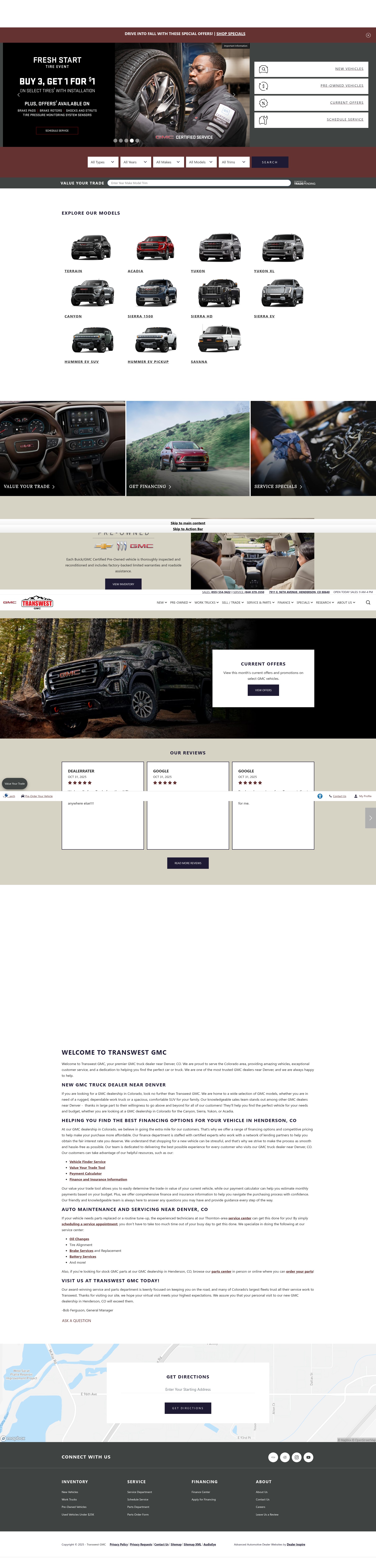 Screenshot of www.transwestgmcdenver.com