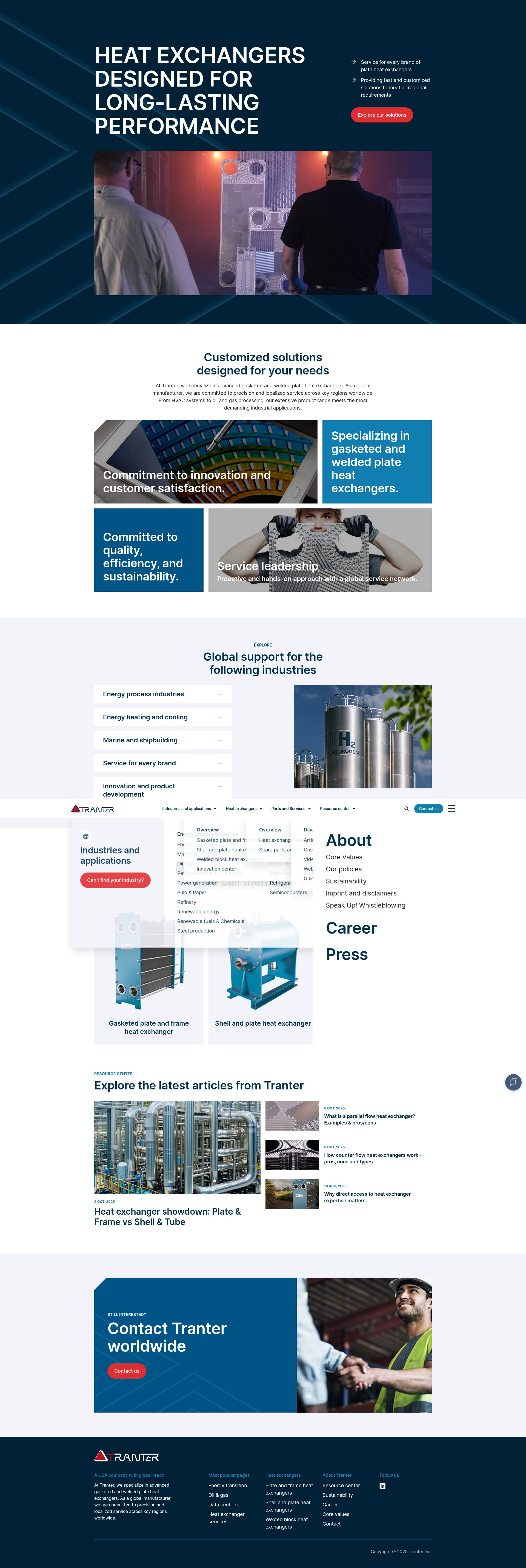 Screenshot of www.tranter.com