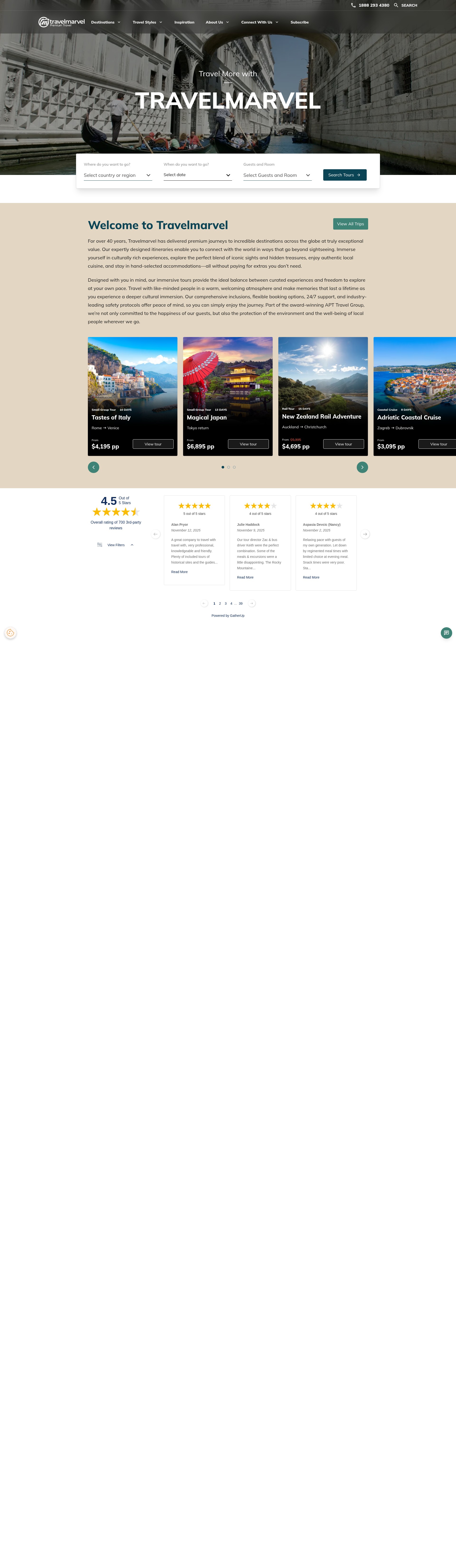 Screenshot of www.travelmarvel.com