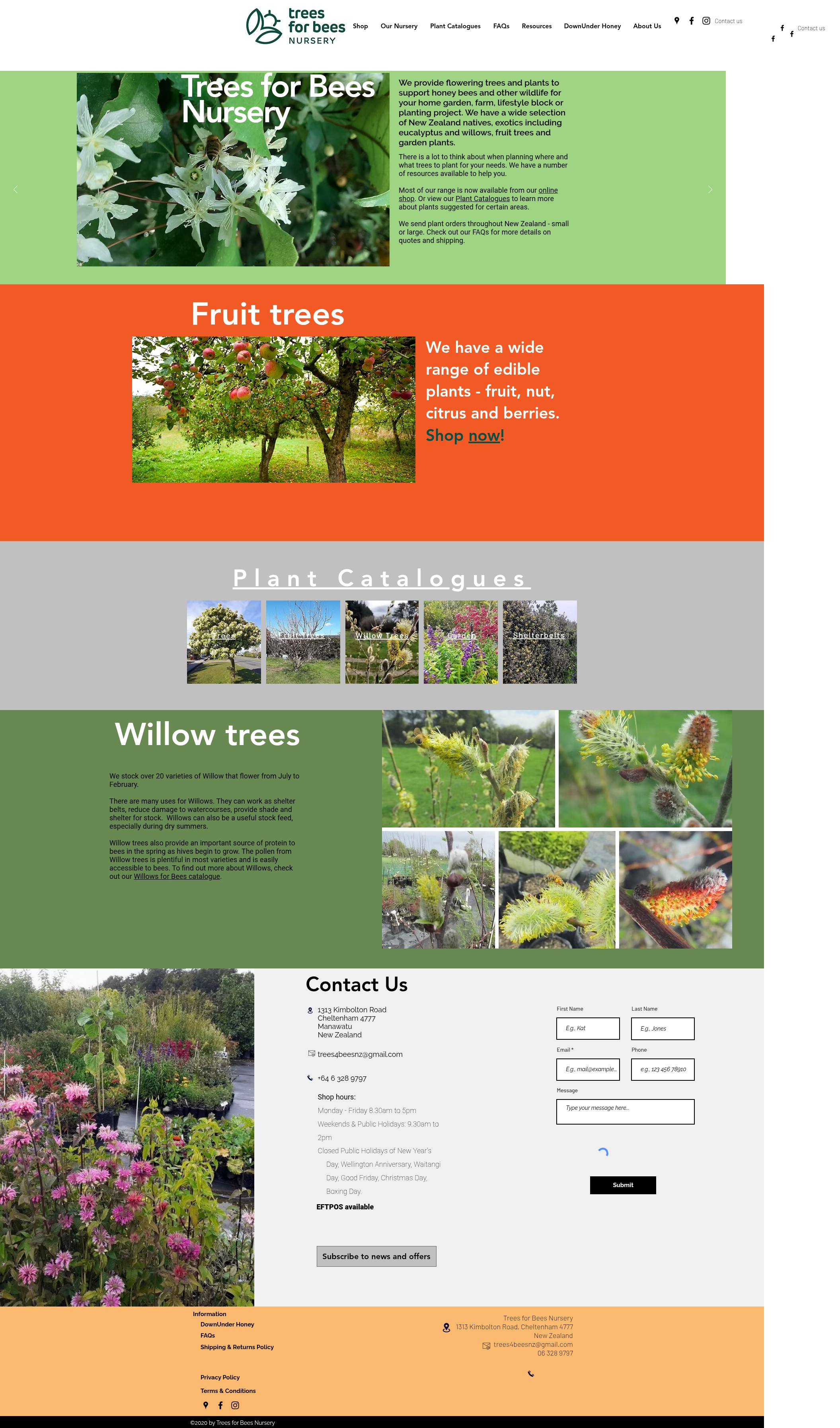 Screenshot of www.treesforbees.co.nz