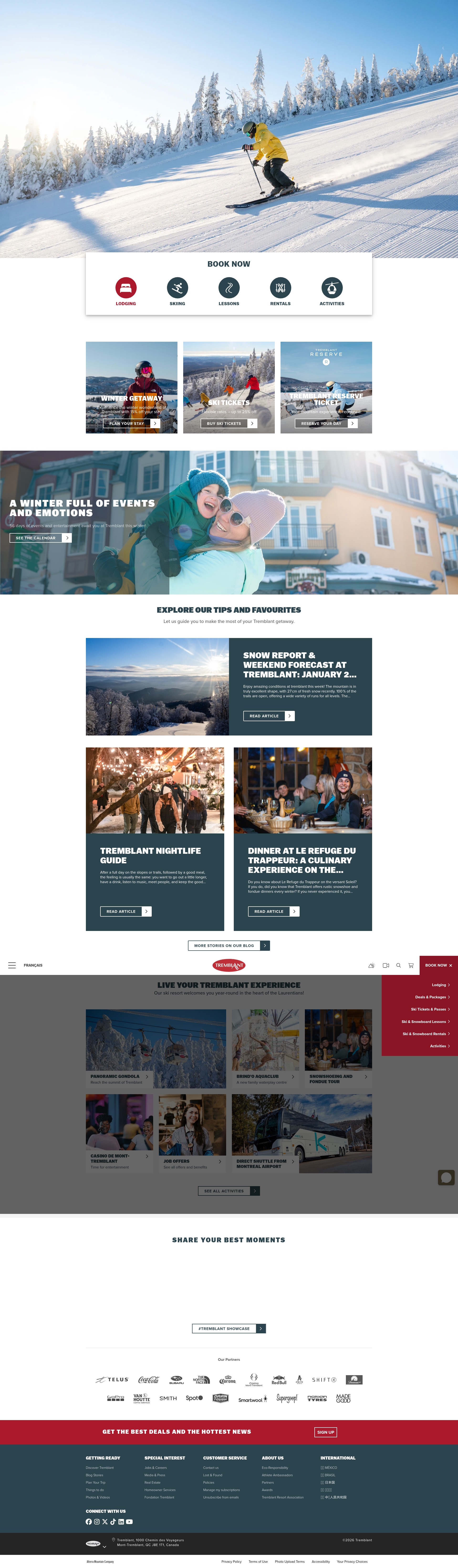Screenshot of www.tremblant.ca