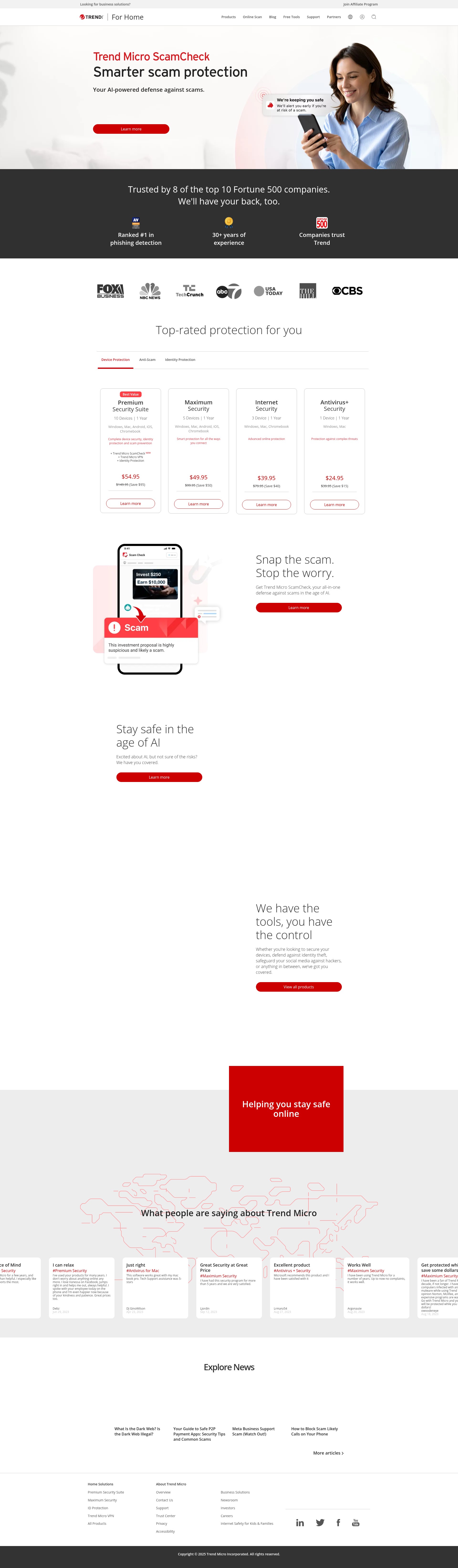 Screenshot of www.trendmicro.com