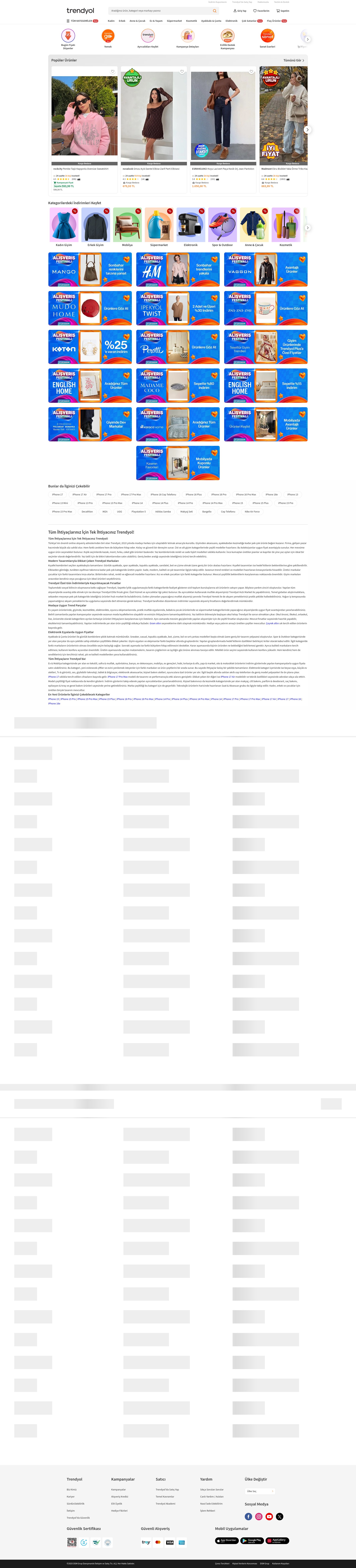 Screenshot of www.trendyol.com