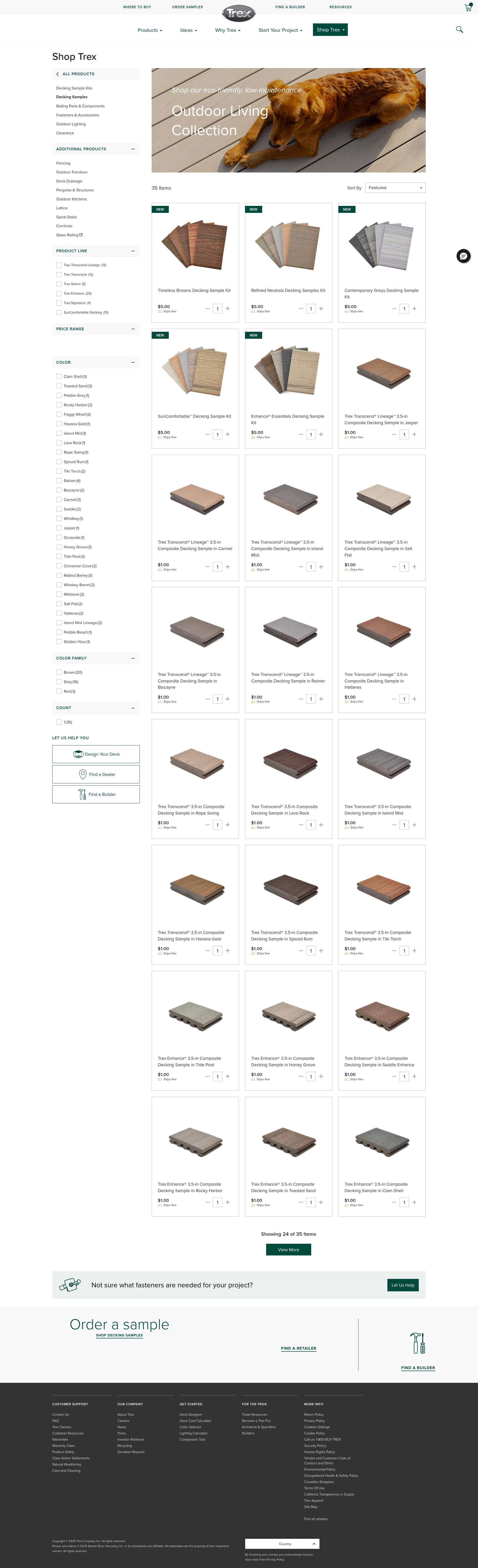 Screenshot of www.trex.com