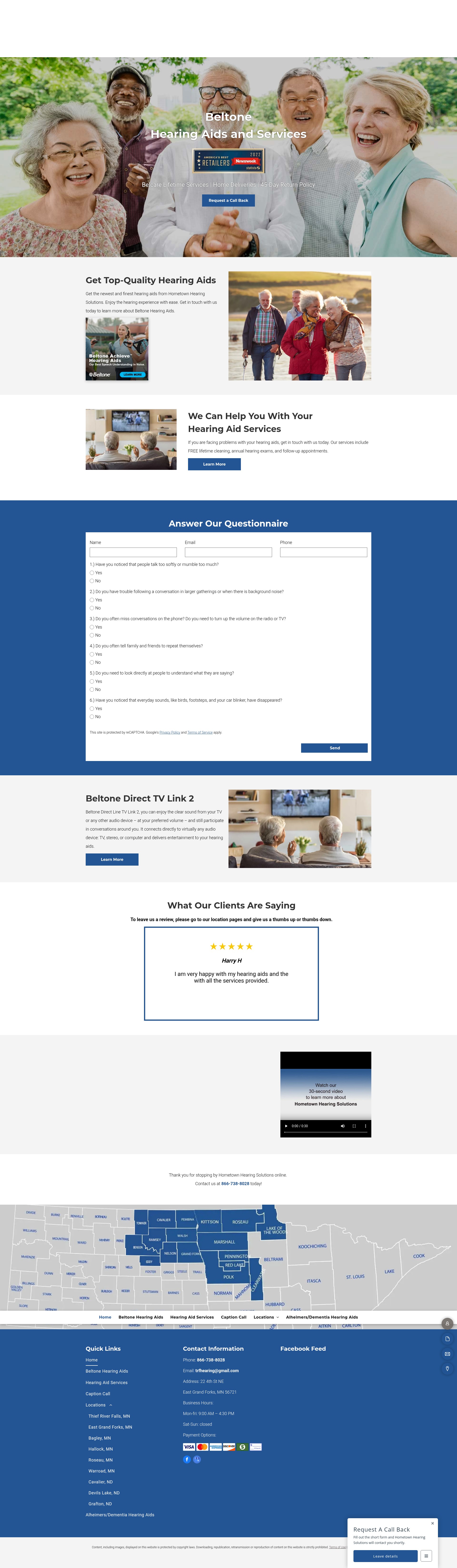 Screenshot of www.trfhearing.com