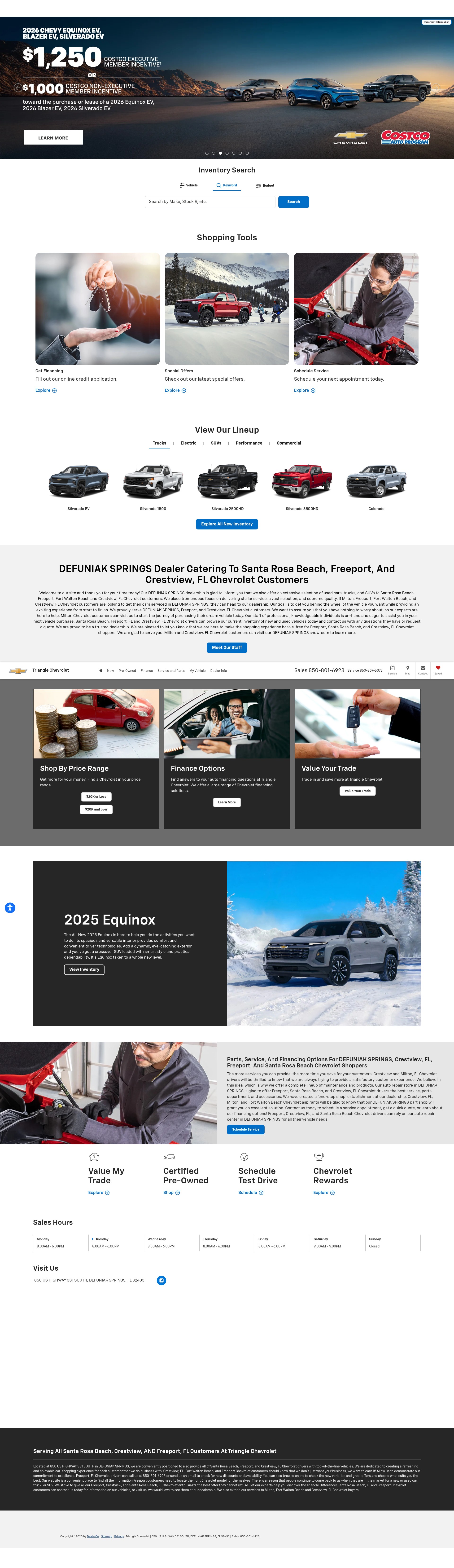 Screenshot of www.trianglechevy.com