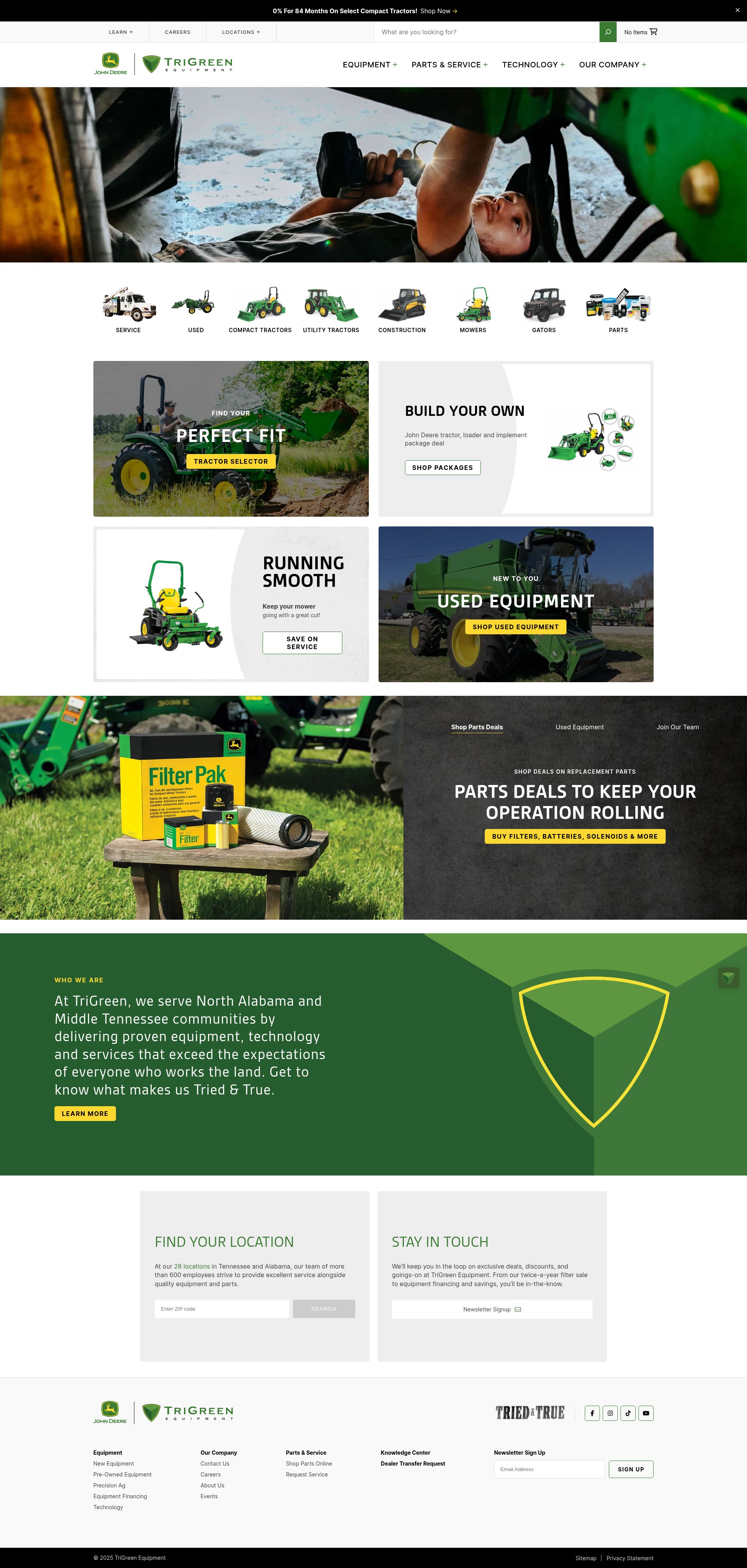 Screenshot of www.trigreenequipment.com