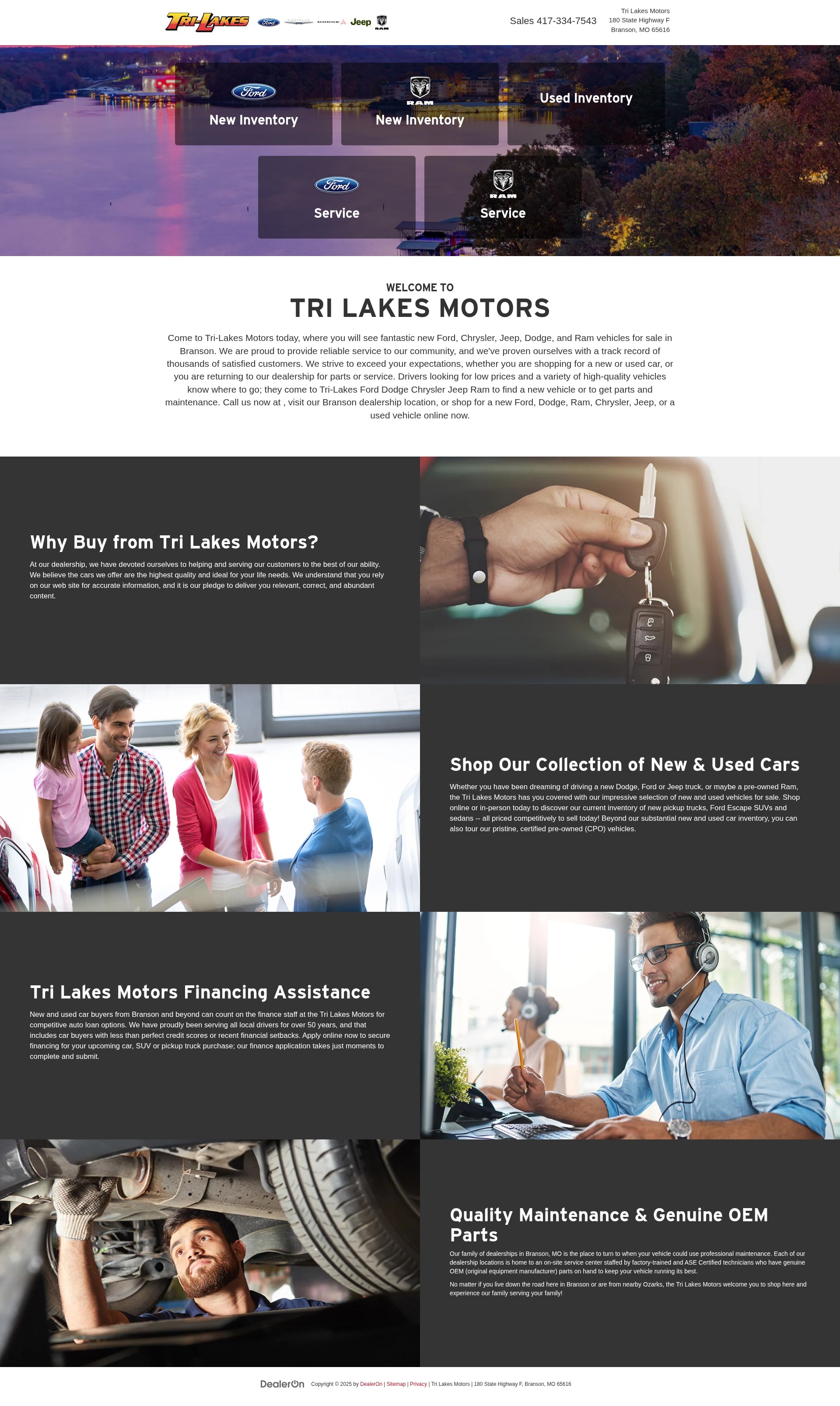Screenshot of www.trilakesmotors.com