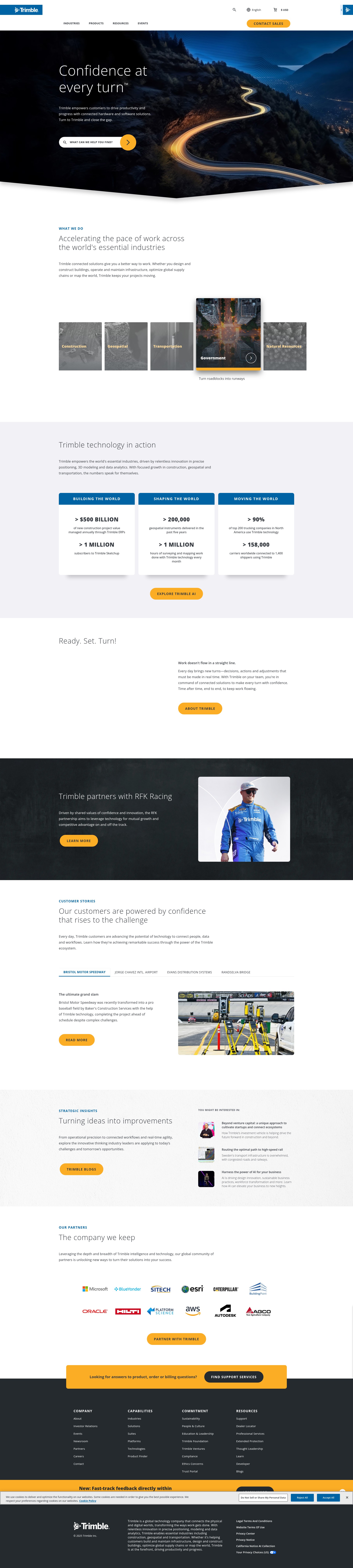 Screenshot of www.trimble.com