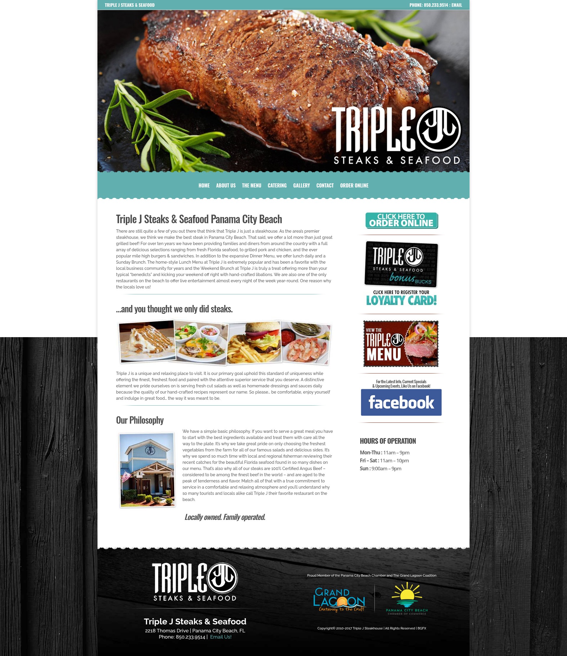 Screenshot of www.triplejsteakhouse.com
