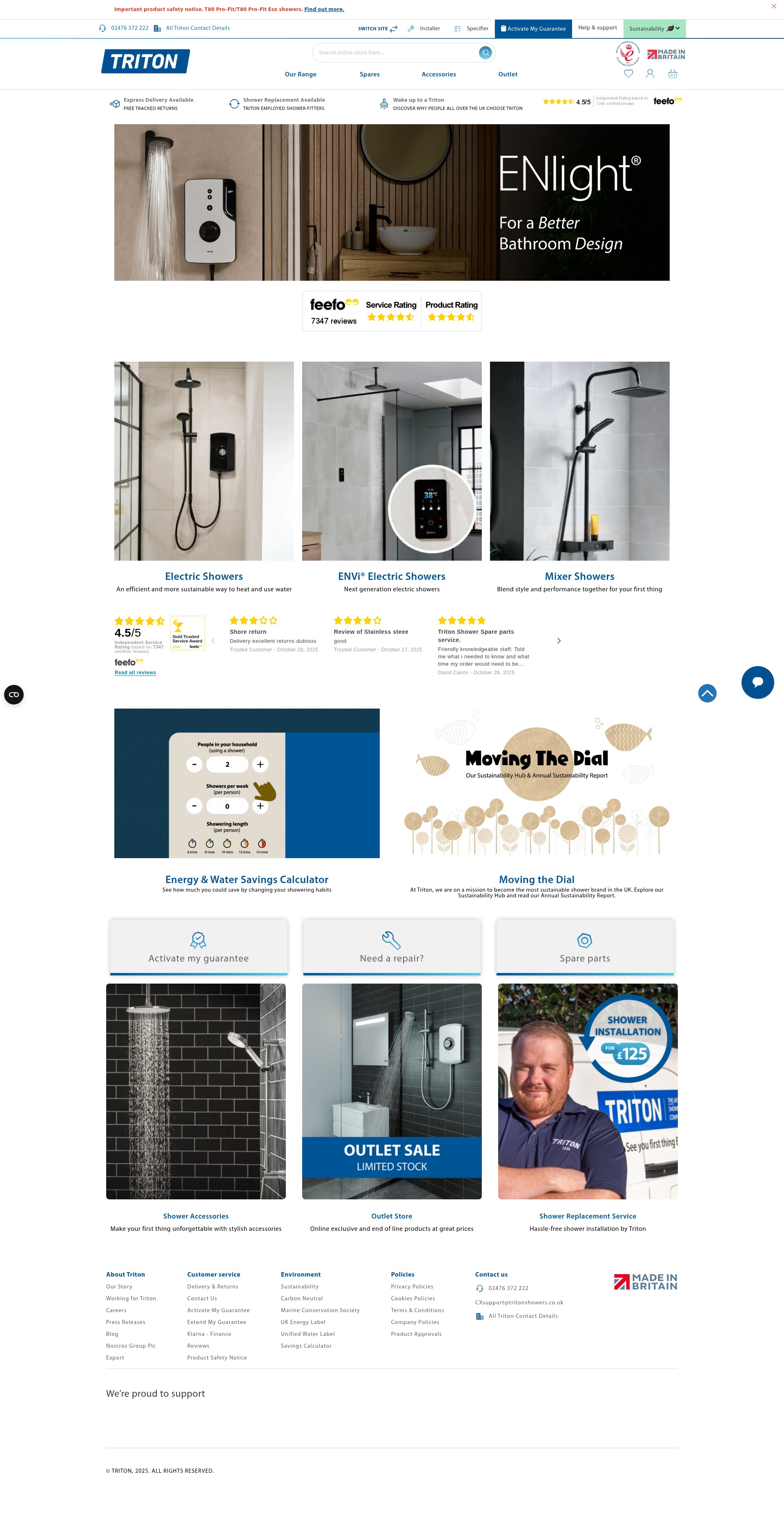 Screenshot of www.tritonshowers.co.uk