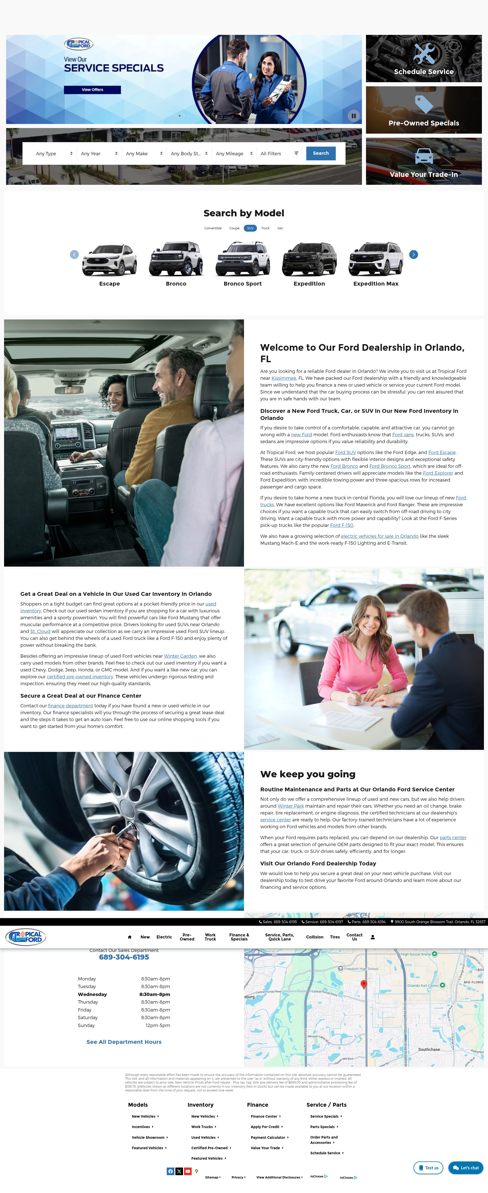 Screenshot of www.tropicalford.com