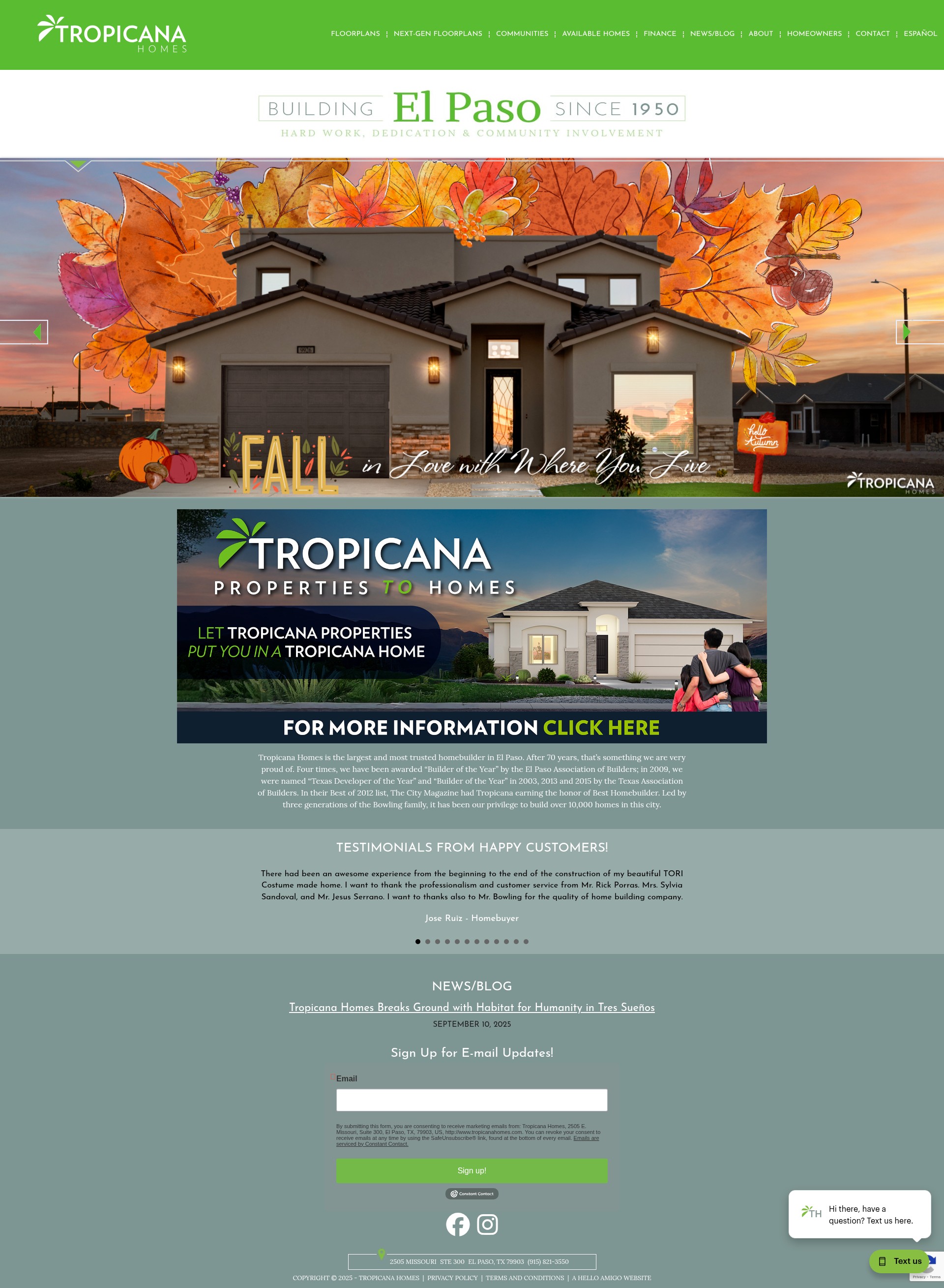 Screenshot of www.tropicanahomes.com